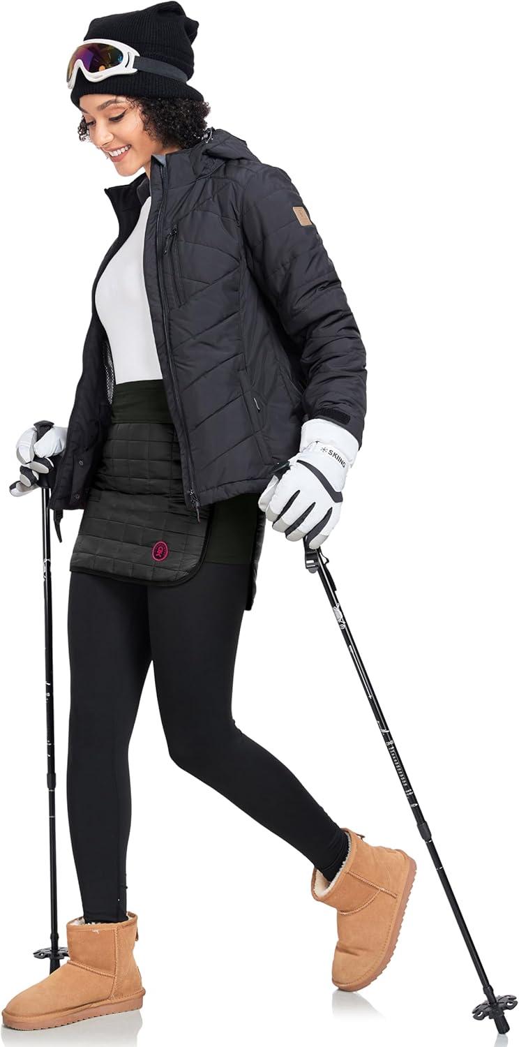 imageLittle Donkey Andy Womens Lightweight Puffer Sport Skorts Warm Quilted Skirt Outdoors Hiking RunningA Black