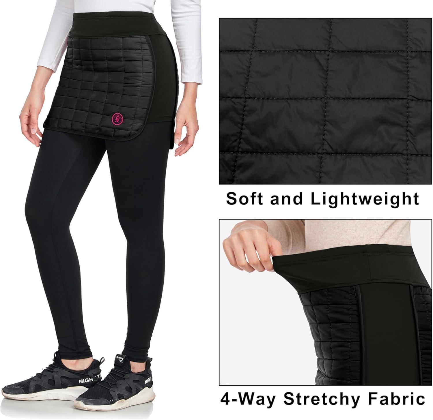 imageLittle Donkey Andy Womens Lightweight Puffer Sport Skorts Warm Quilted Skirt Outdoors Hiking RunningA Black
