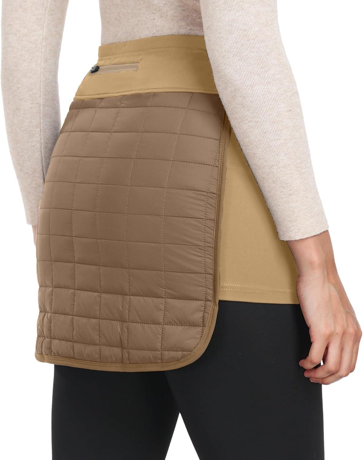 imageLittle Donkey Andy Womens Lightweight Puffer Sport Skorts Warm Quilted Skirt Outdoors Hiking RunningA Dark Khaki