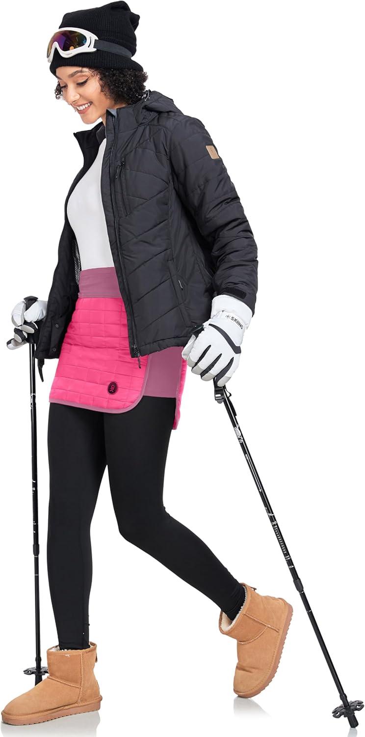 imageLittle Donkey Andy Womens Lightweight Puffer Sport Skorts Warm Quilted Skirt Outdoors Hiking RunningA Granita Red