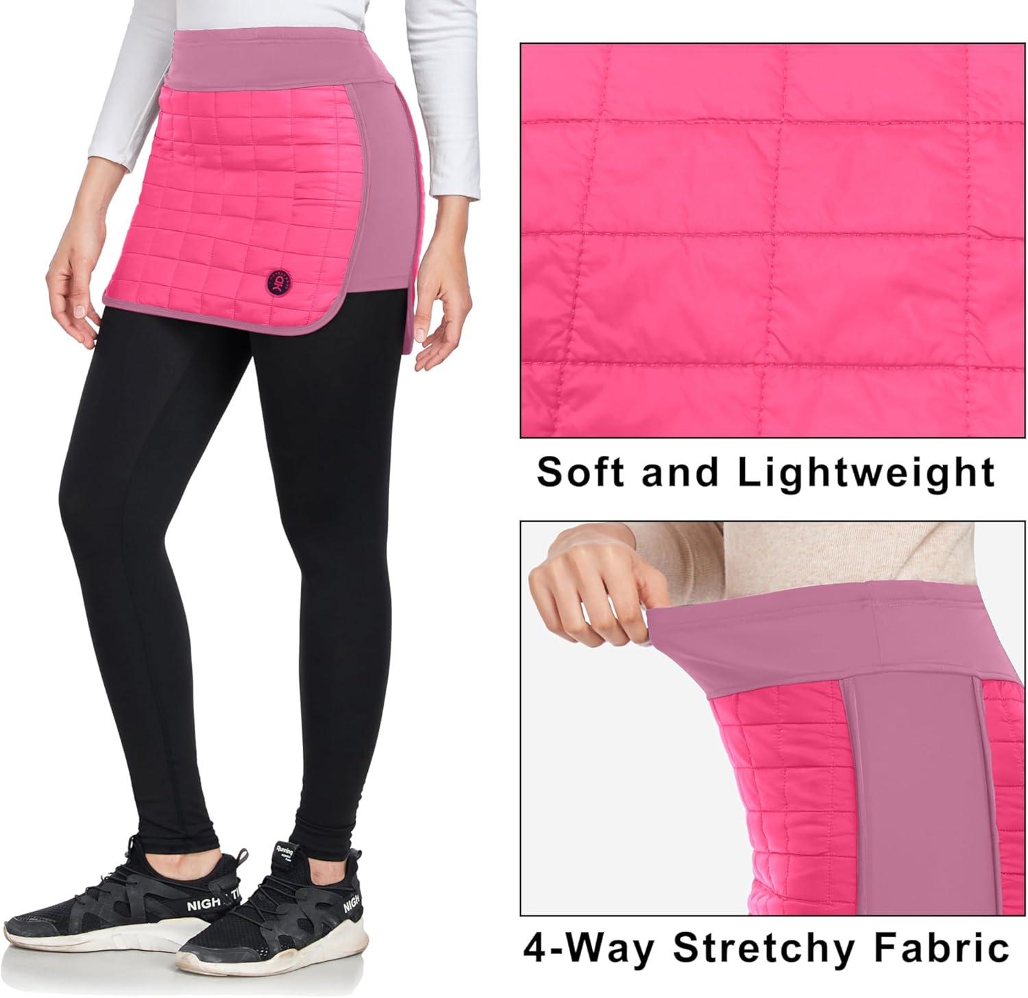 imageLittle Donkey Andy Womens Lightweight Puffer Sport Skorts Warm Quilted Skirt Outdoors Hiking RunningA Granita Red