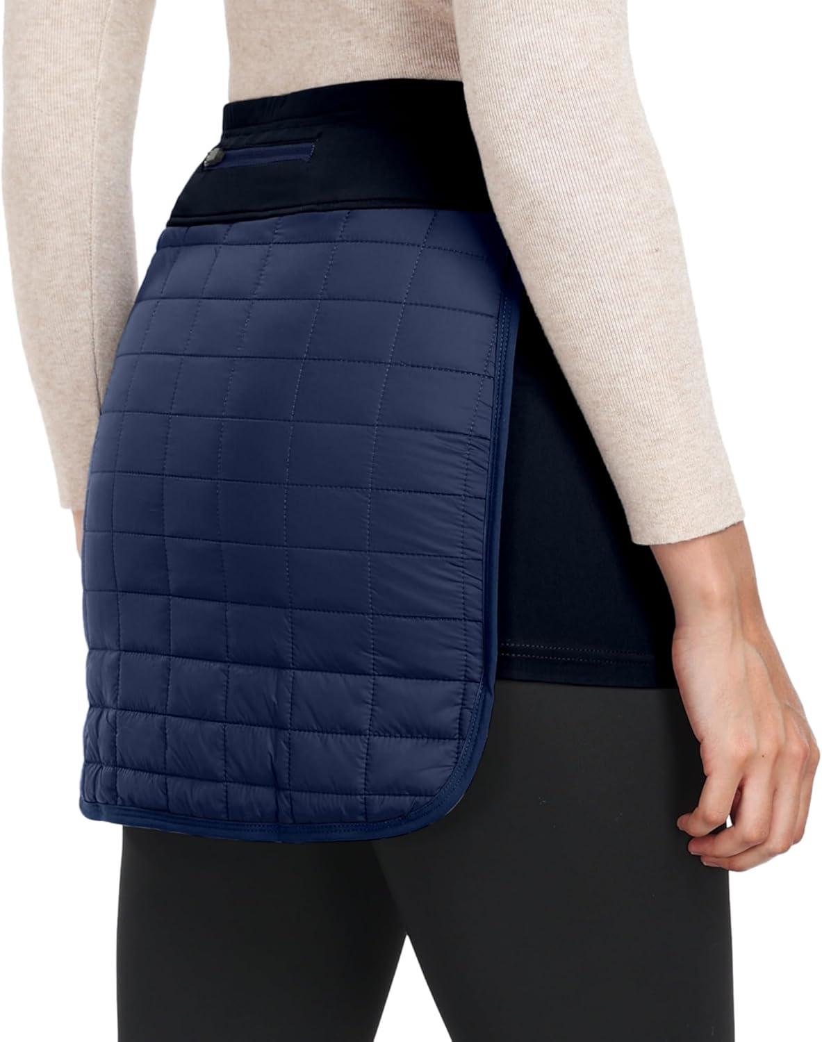 imageLittle Donkey Andy Womens Lightweight Puffer Sport Skorts Warm Quilted Skirt Outdoors Hiking RunningA Navy Blue