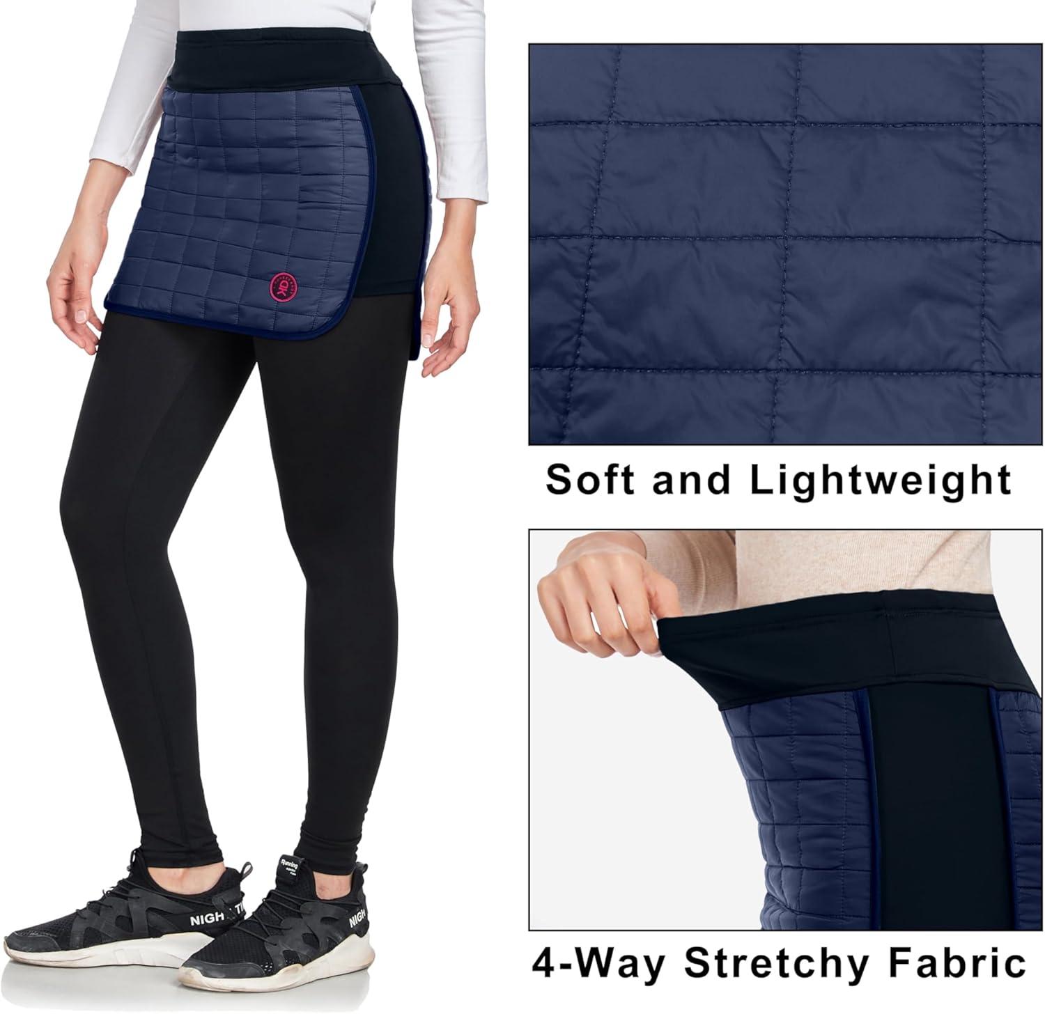 imageLittle Donkey Andy Womens Lightweight Puffer Sport Skorts Warm Quilted Skirt Outdoors Hiking RunningA Navy Blue