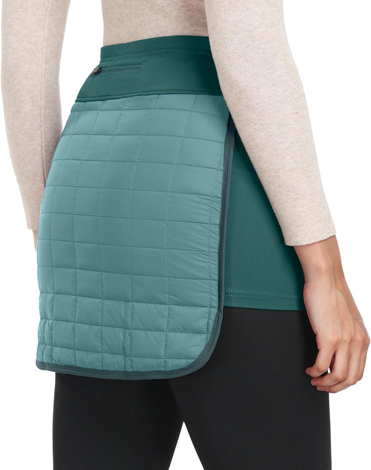 imageLittle Donkey Andy Womens Lightweight Puffer Sport Skorts Warm Quilted Skirt Outdoors Hiking RunningA Viridian Green