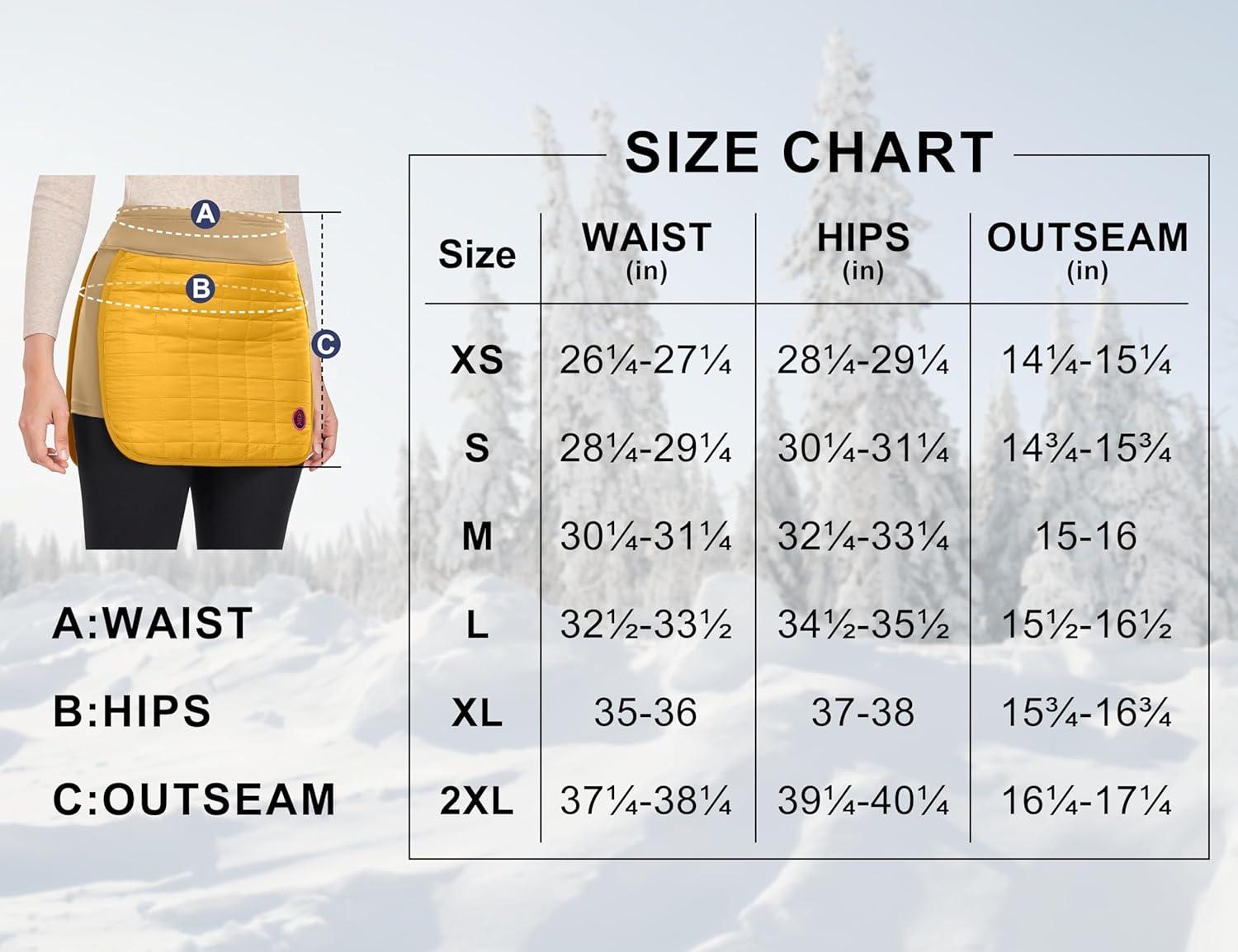 imageLittle Donkey Andy Womens Lightweight Puffer Sport Skorts Warm Quilted Skirt Outdoors Hiking RunningA Yellow