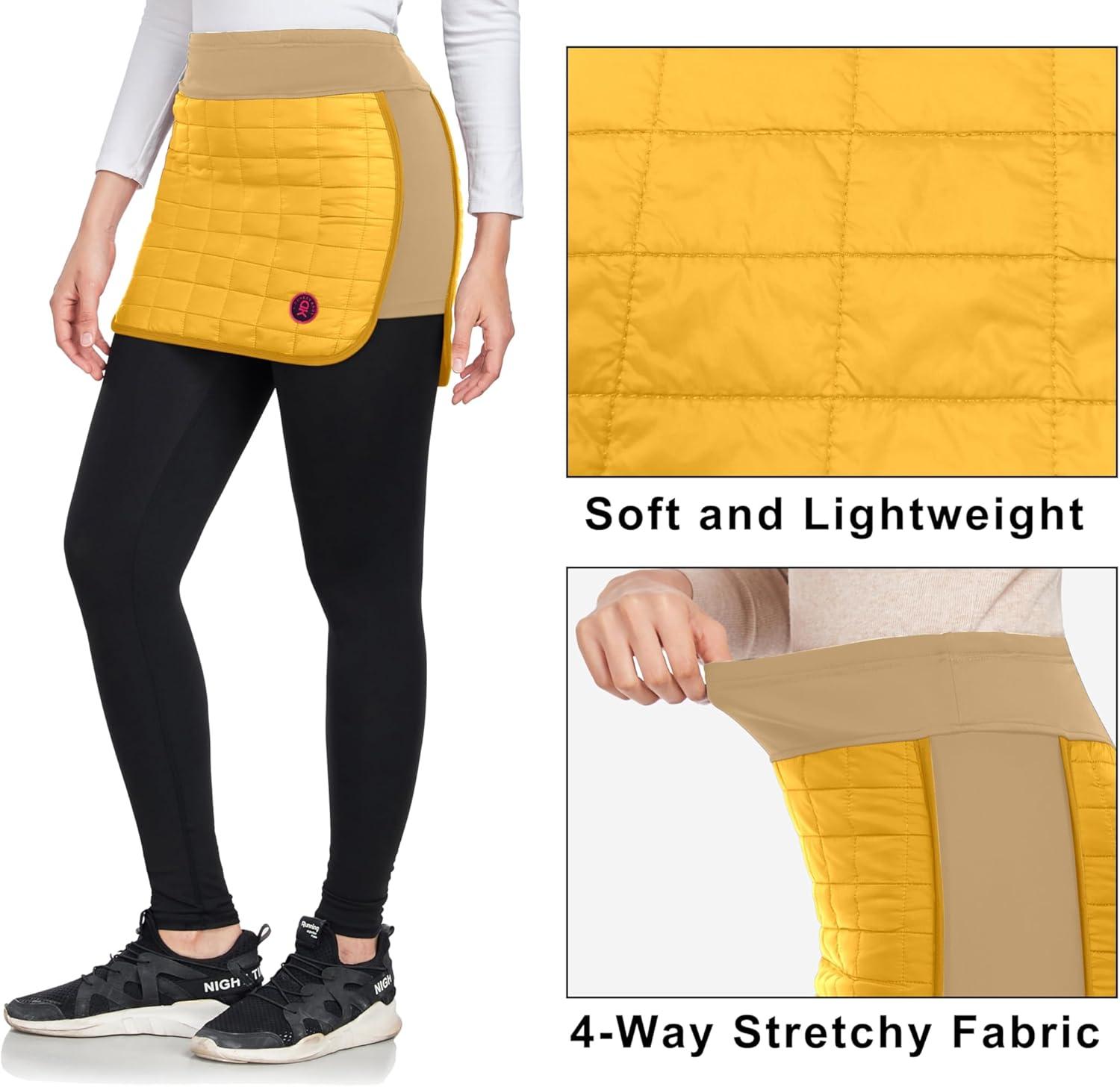 imageLittle Donkey Andy Womens Lightweight Puffer Sport Skorts Warm Quilted Skirt Outdoors Hiking RunningA Yellow