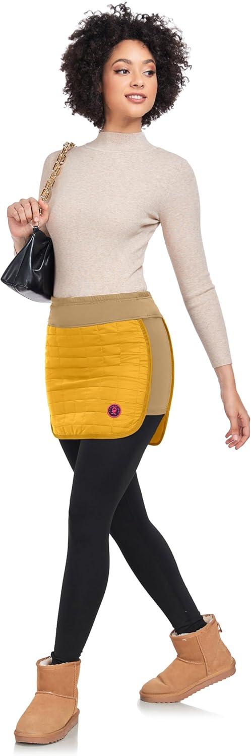 imageLittle Donkey Andy Womens Lightweight Puffer Sport Skorts Warm Quilted Skirt Outdoors Hiking RunningA Yellow