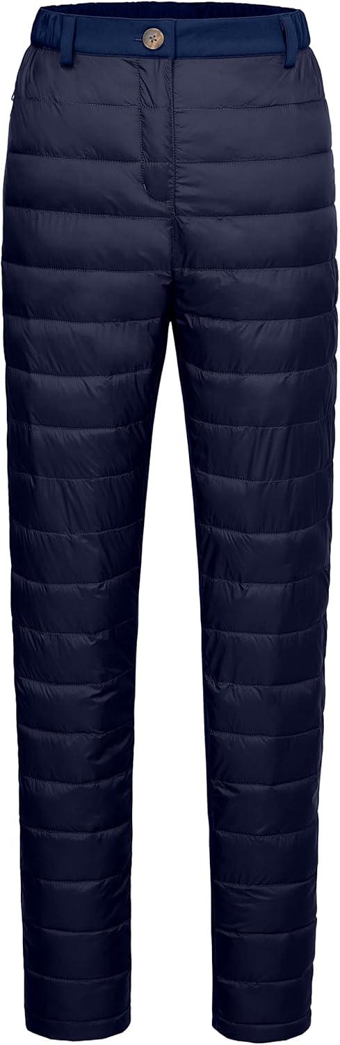 imageLittle Donkey Andy Womens Lightweight Puffy Pants Warm Fleece Lined Insulated Puffer Quilted Pants for Hiking Snow SkiBlue Depth
