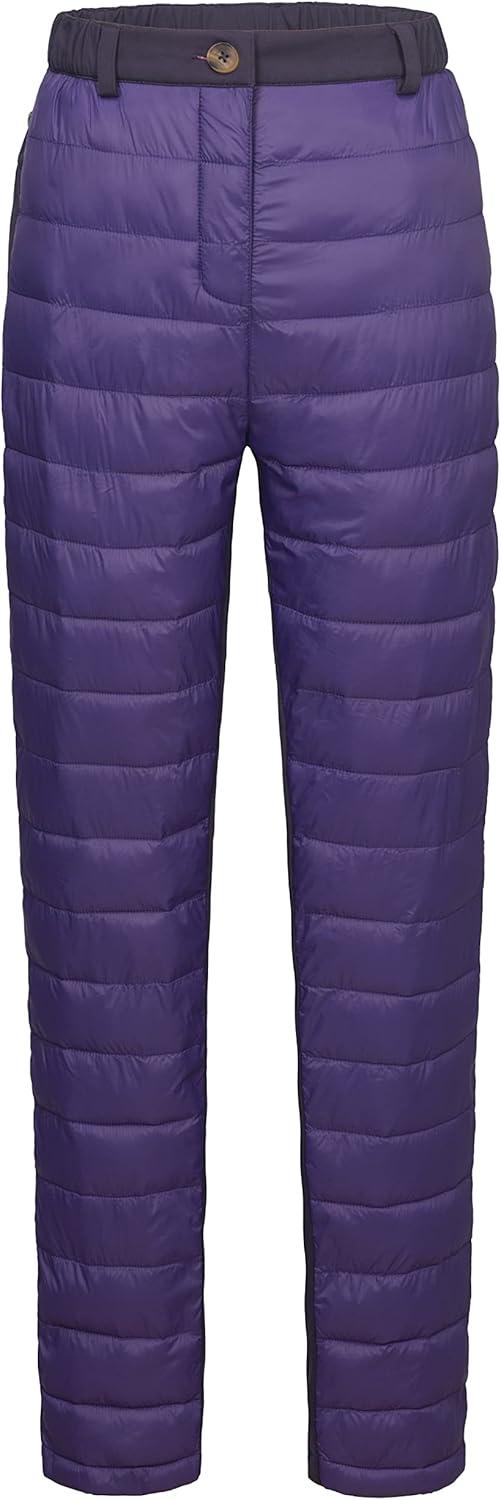 imageLittle Donkey Andy Womens Lightweight Puffy Pants Warm Fleece Lined Insulated Puffer Quilted Pants for Hiking Snow SkiDark Purple