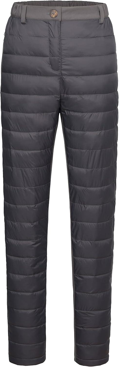 imageLittle Donkey Andy Womens Lightweight Puffy Pants Warm Fleece Lined Insulated Puffer Quilted Pants for Hiking Snow SkiGrey