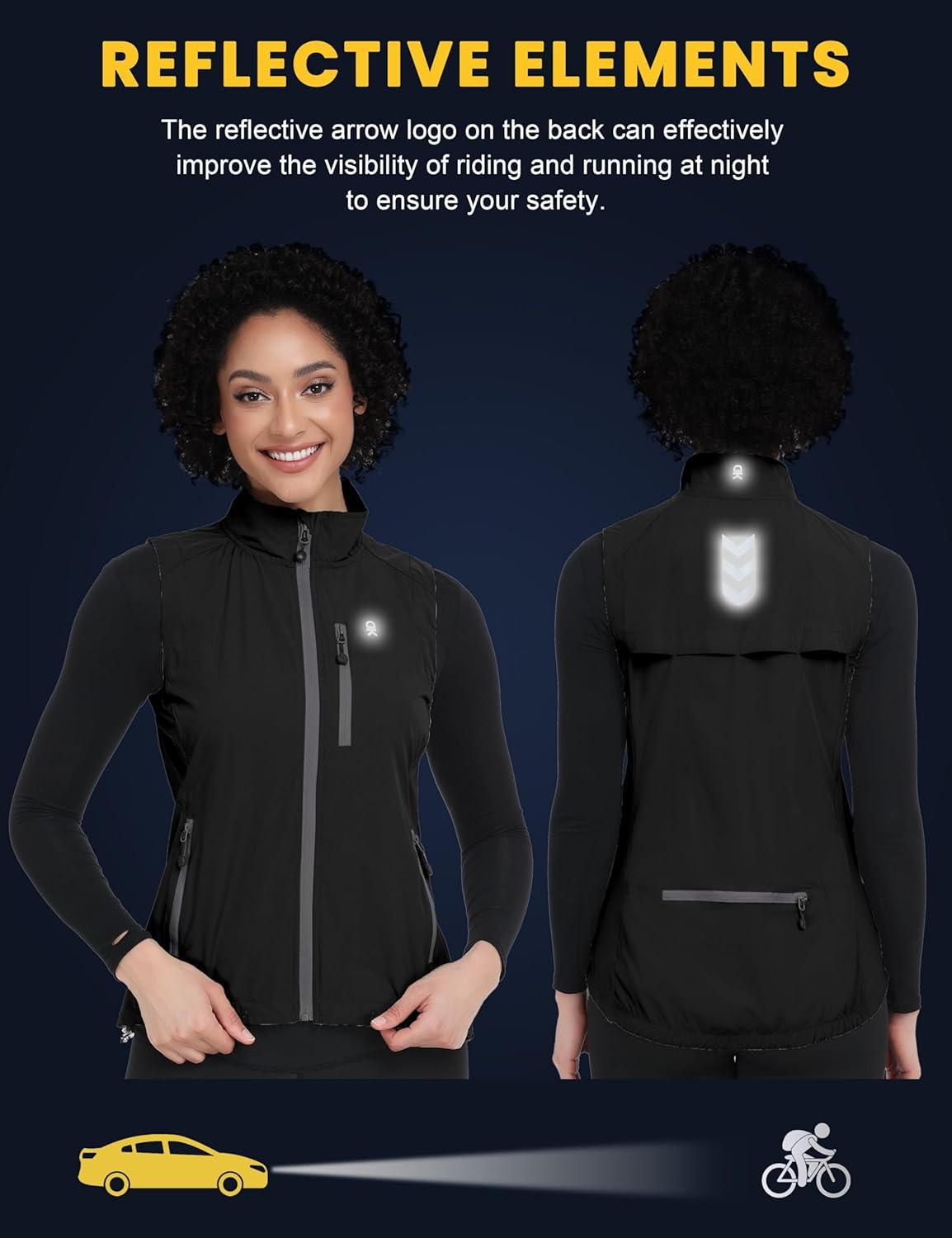 imageLittle Donkey Andy Womens Lightweight Quick Dry Vest Summer Windproof Sleeveless Elastic Jacket for Golfing Cycling RunningBlack