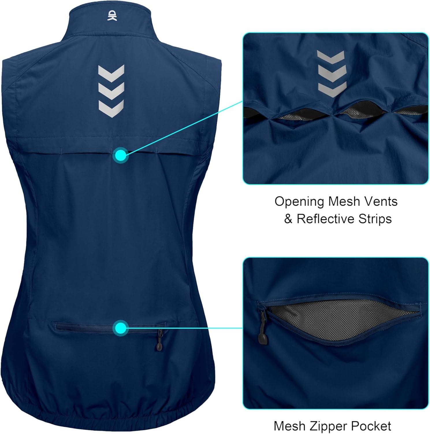 imageLittle Donkey Andy Womens Lightweight Quick Dry Vest Summer Windproof Sleeveless Elastic Jacket for Golfing Cycling RunningBlue