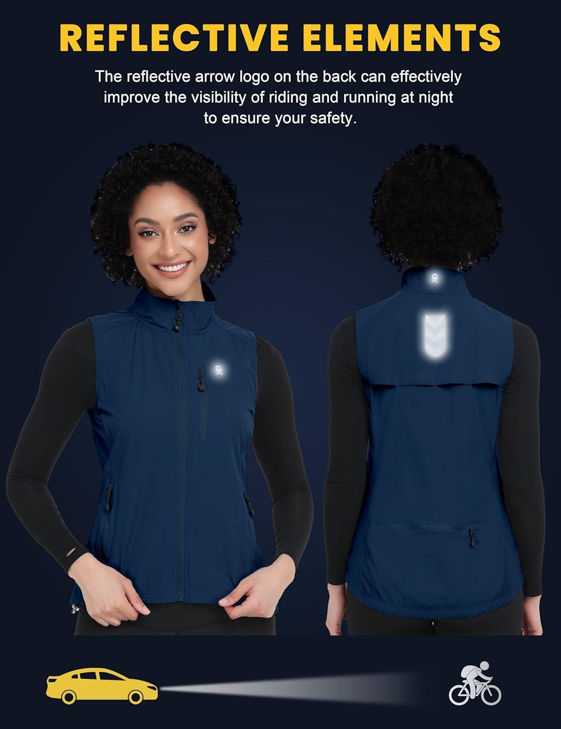 imageLittle Donkey Andy Womens Lightweight Quick Dry Vest Summer Windproof Sleeveless Elastic Jacket for Golfing Cycling RunningBlue
