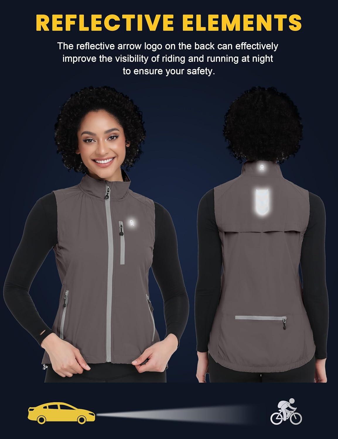 imageLittle Donkey Andy Womens Lightweight Quick Dry Vest Summer Windproof Sleeveless Elastic Jacket for Golfing Cycling RunningGrey