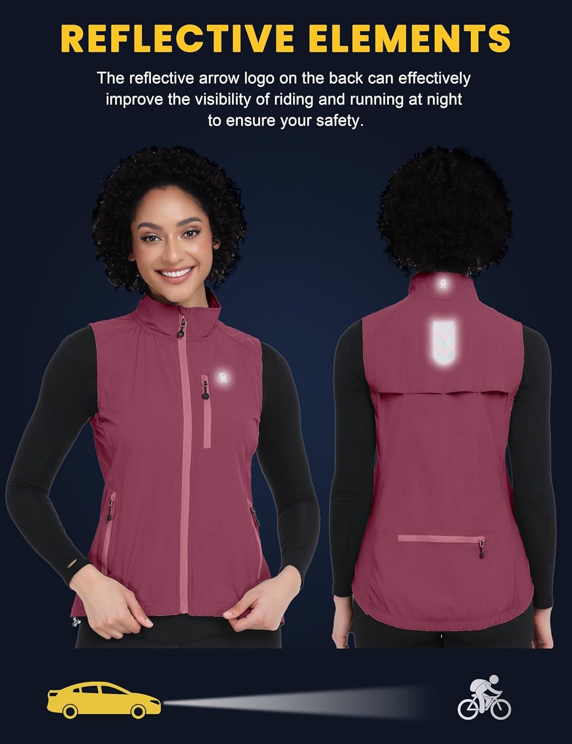 imageLittle Donkey Andy Womens Lightweight Quick Dry Vest Summer Windproof Sleeveless Elastic Jacket for Golfing Cycling RunningRose