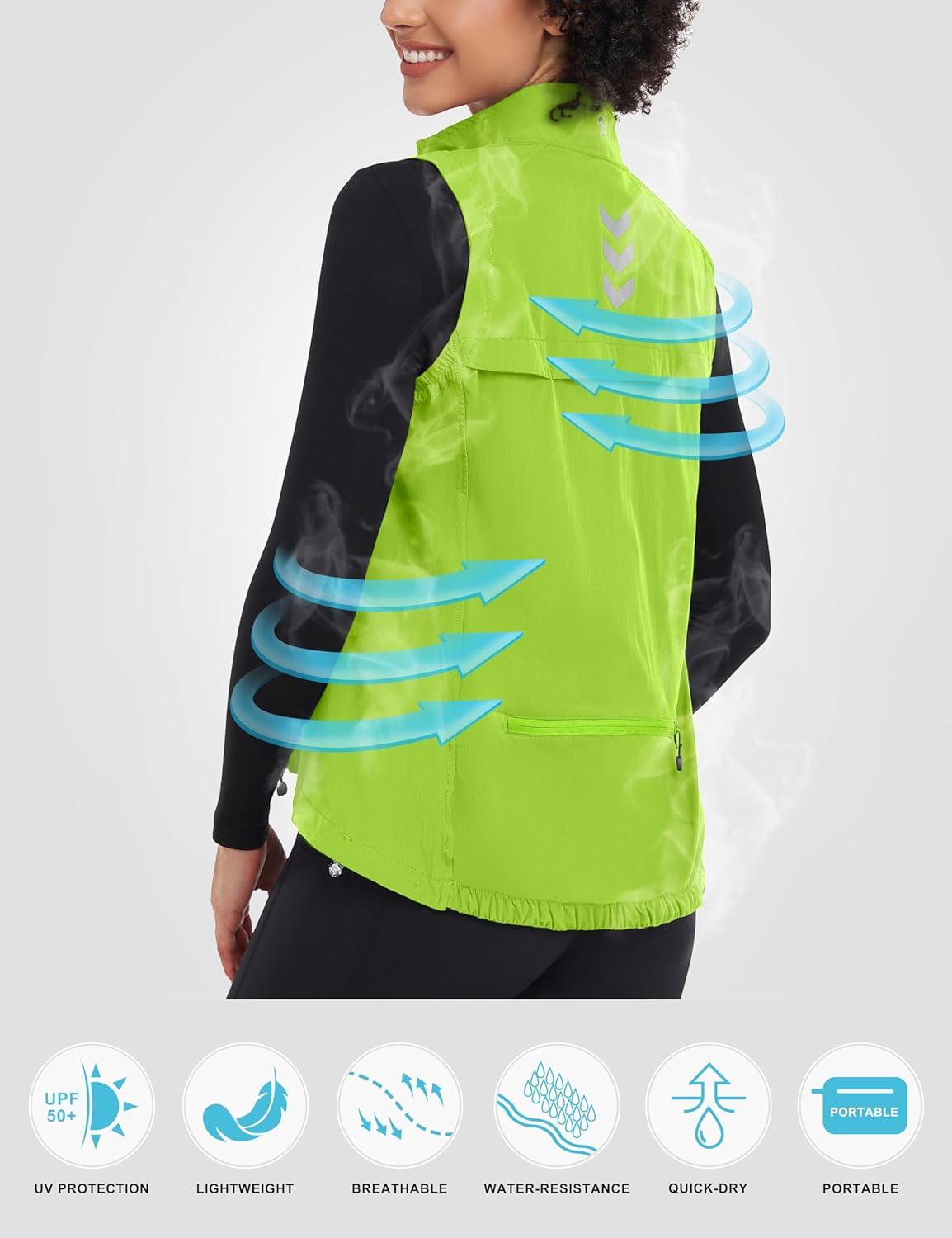 imageLittle Donkey Andy Womens Lightweight Quick Dry Vest Summer Windproof Sleeveless Elastic Jacket for Golfing Cycling RunningYellow