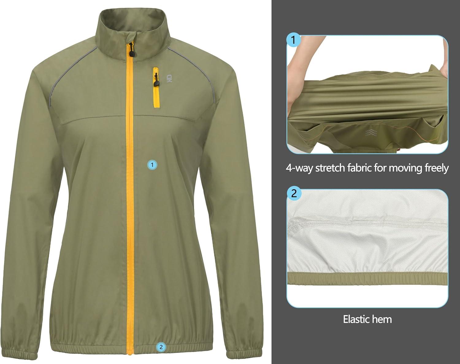 imageLittle Donkey Andy Womens Lightweight Rain Cycling Stretch Jacket with Hood Windproof and Waterproof Ultralight PackableB7upgradesage