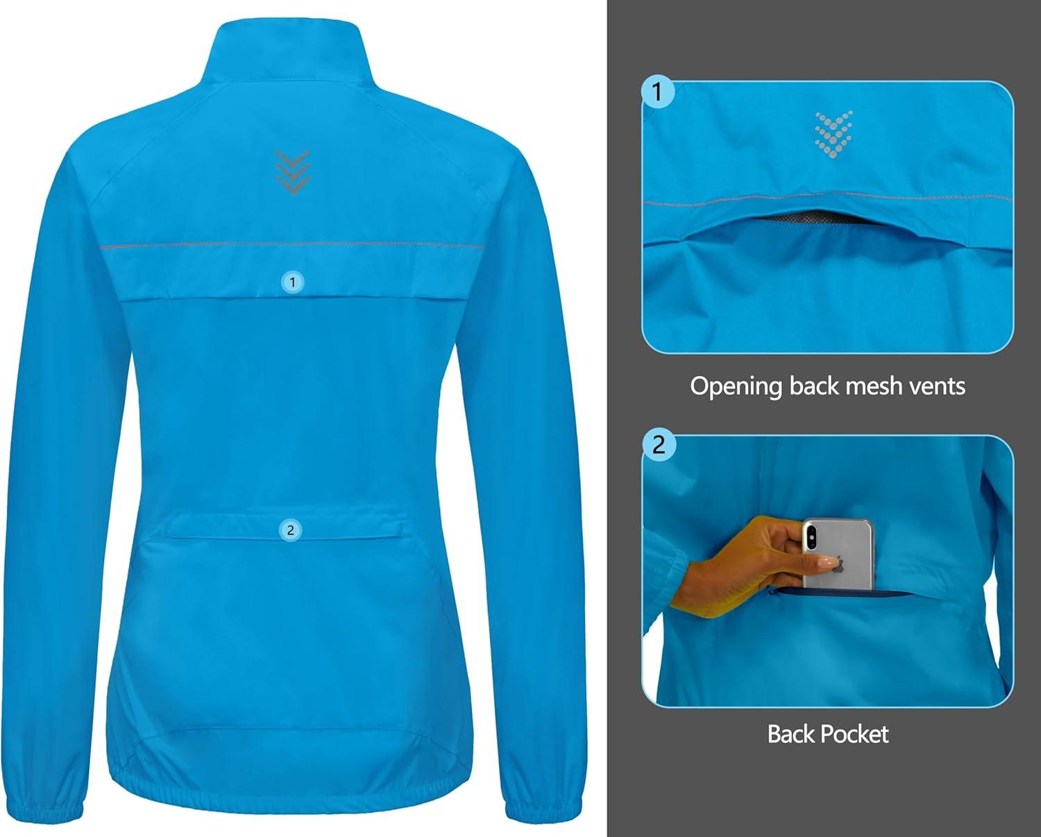 imageLittle Donkey Andy Womens Lightweight Rain Cycling Stretch Jacket with Hood Windproof and Waterproof Ultralight PackableB8upgradediva Blue