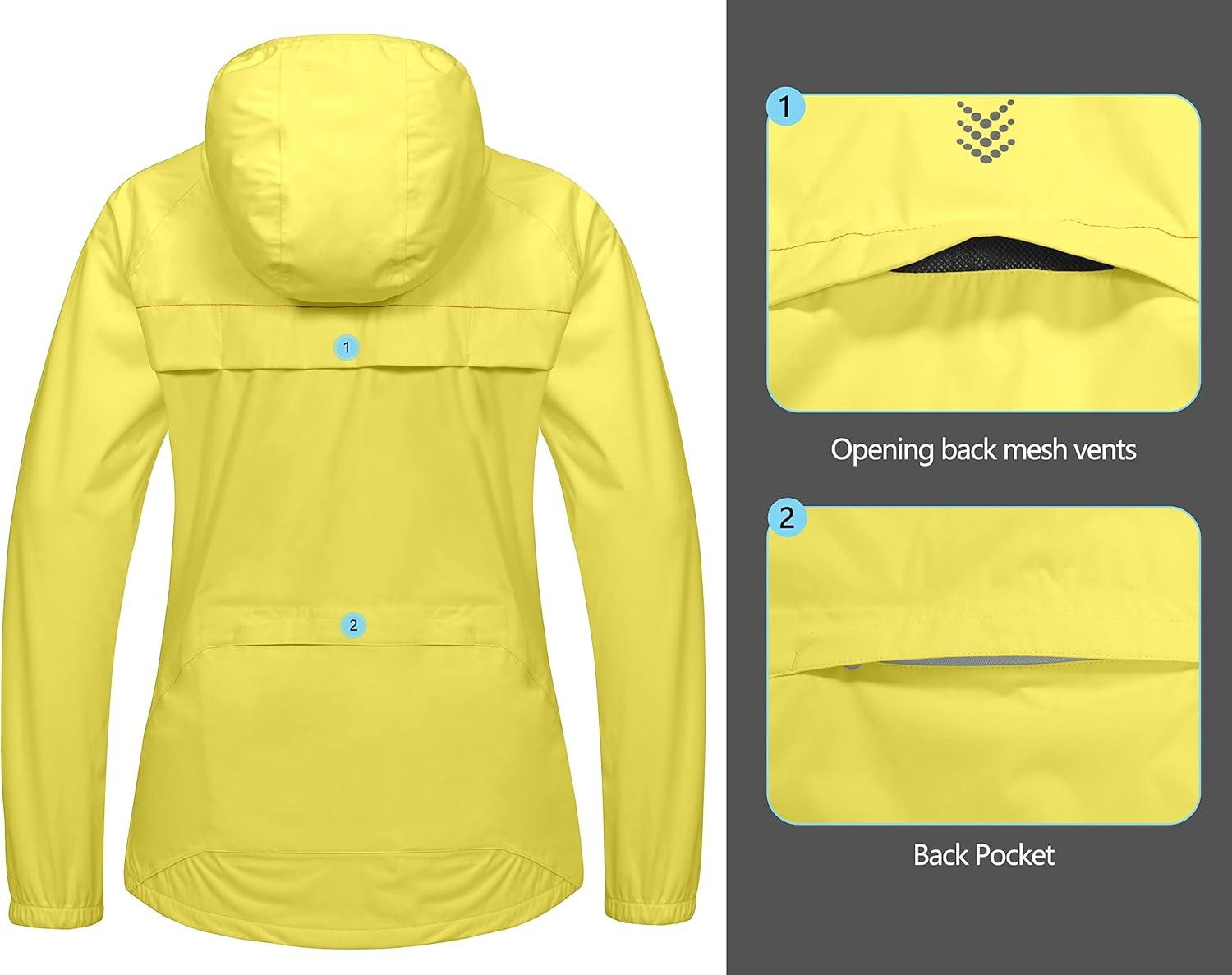 imageLittle Donkey Andy Womens Lightweight Rain Cycling Stretch Jacket with Hood Windproof and Waterproof Ultralight PackableUpgrade Hoodlemon