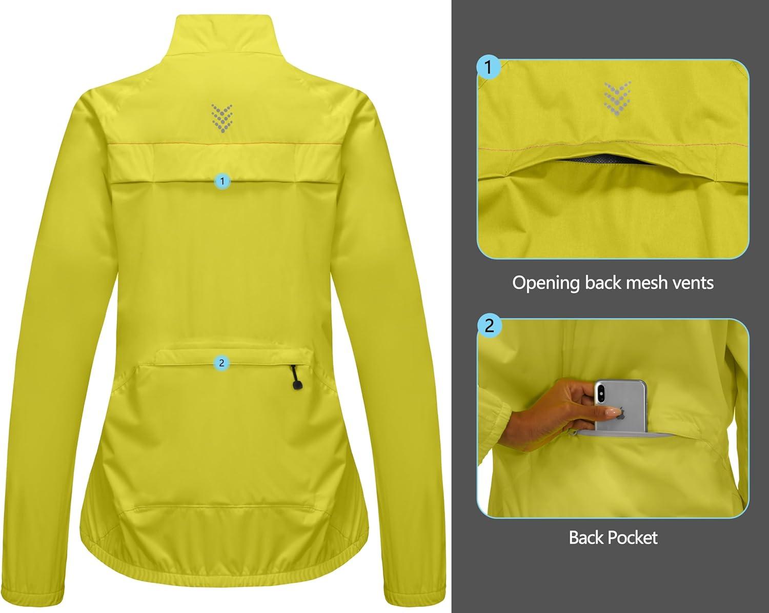 imageLittle Donkey Andy Womens Lightweight Rain Cycling Stretch Jacket with Hood Windproof and Waterproof Ultralight PackableUpgrade Pocketlemon