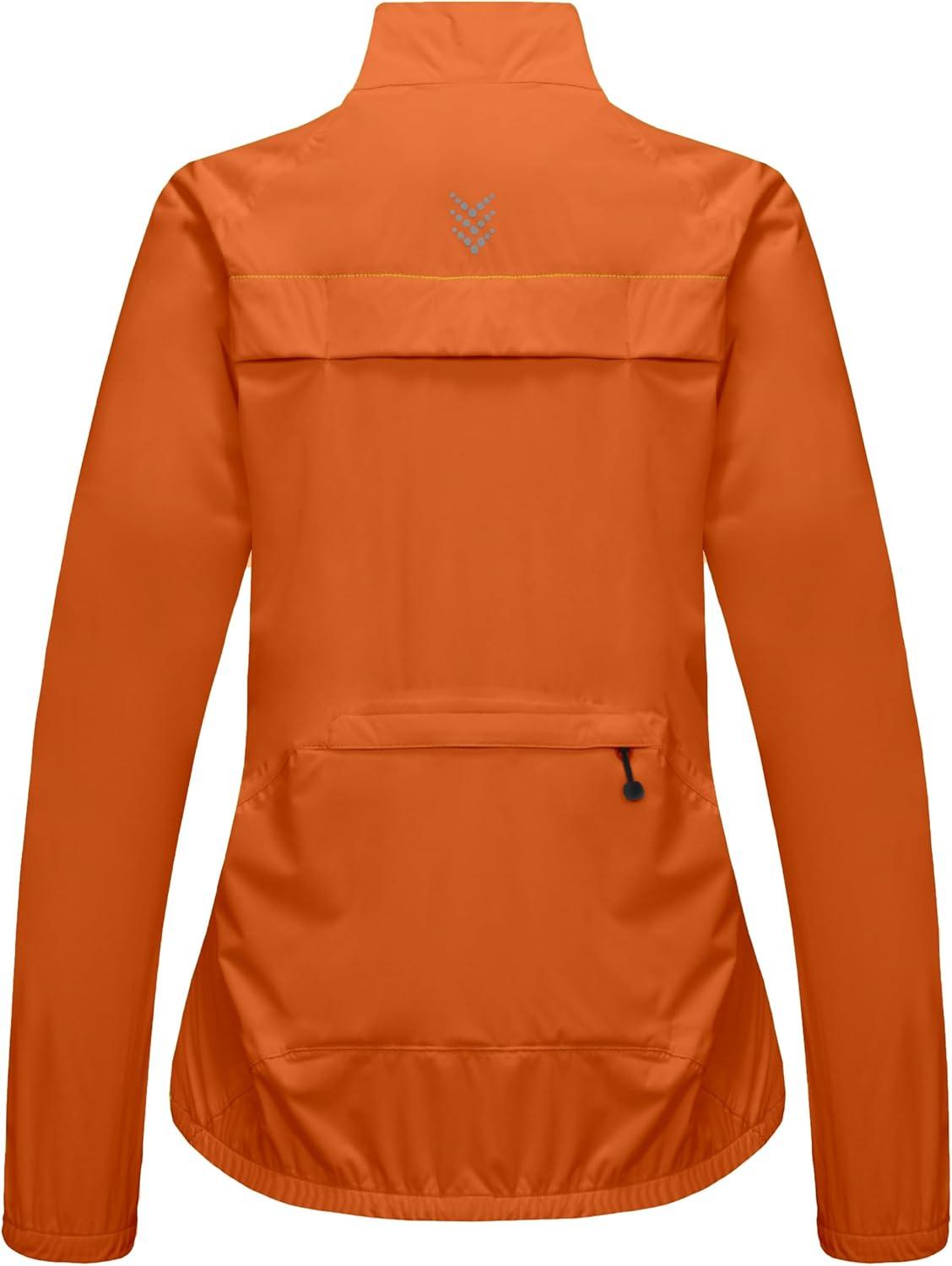 imageLittle Donkey Andy Womens Lightweight Rain Cycling Stretch Jacket with Hood Windproof and Waterproof Ultralight PackableUpgrade Pocketorange