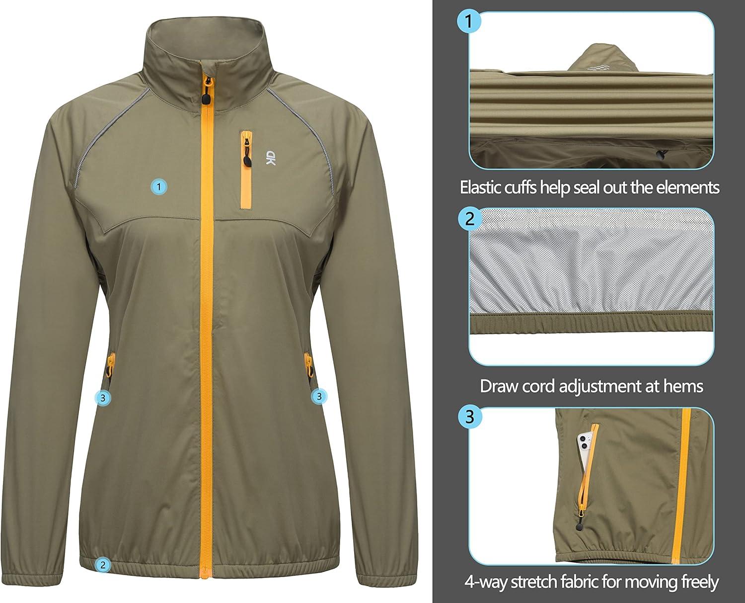 imageLittle Donkey Andy Womens Lightweight Rain Cycling Stretch Jacket with Hood Windproof and Waterproof Ultralight PackableUpgrade Pocketsage