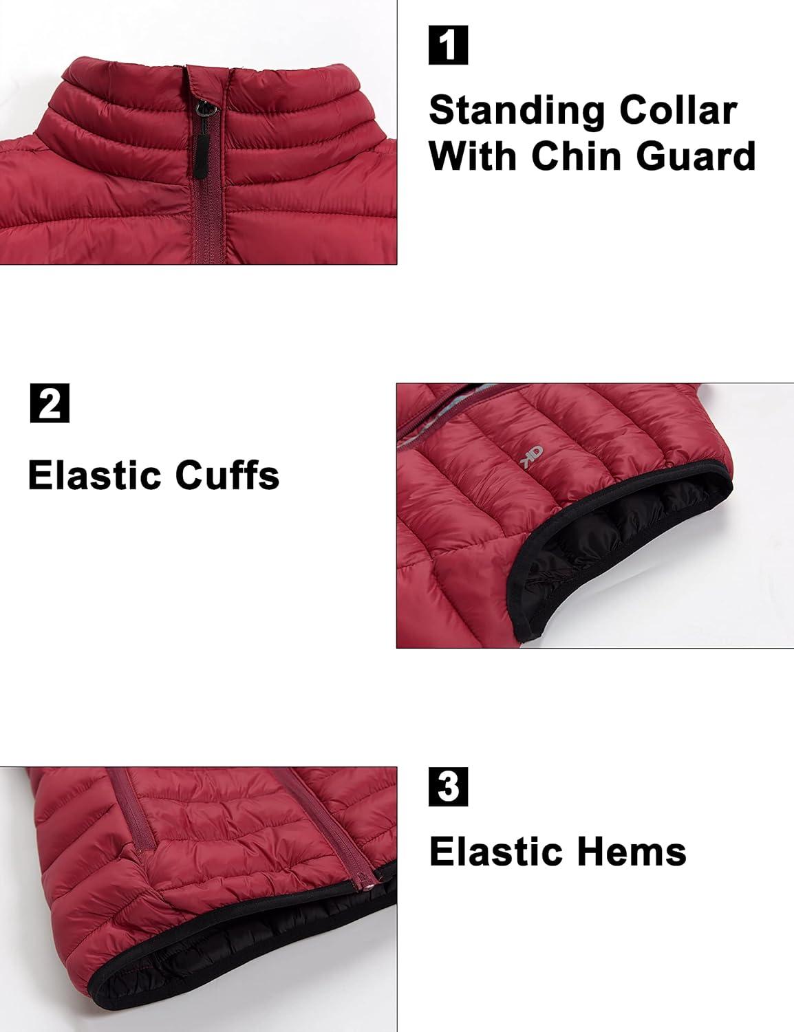 imageLittle Donkey Andy Womens Lightweight Warm Puffer Golf Vest Thermal Winter Sleeveless Jacket for Hiking Travel CasualA4 Tango Red