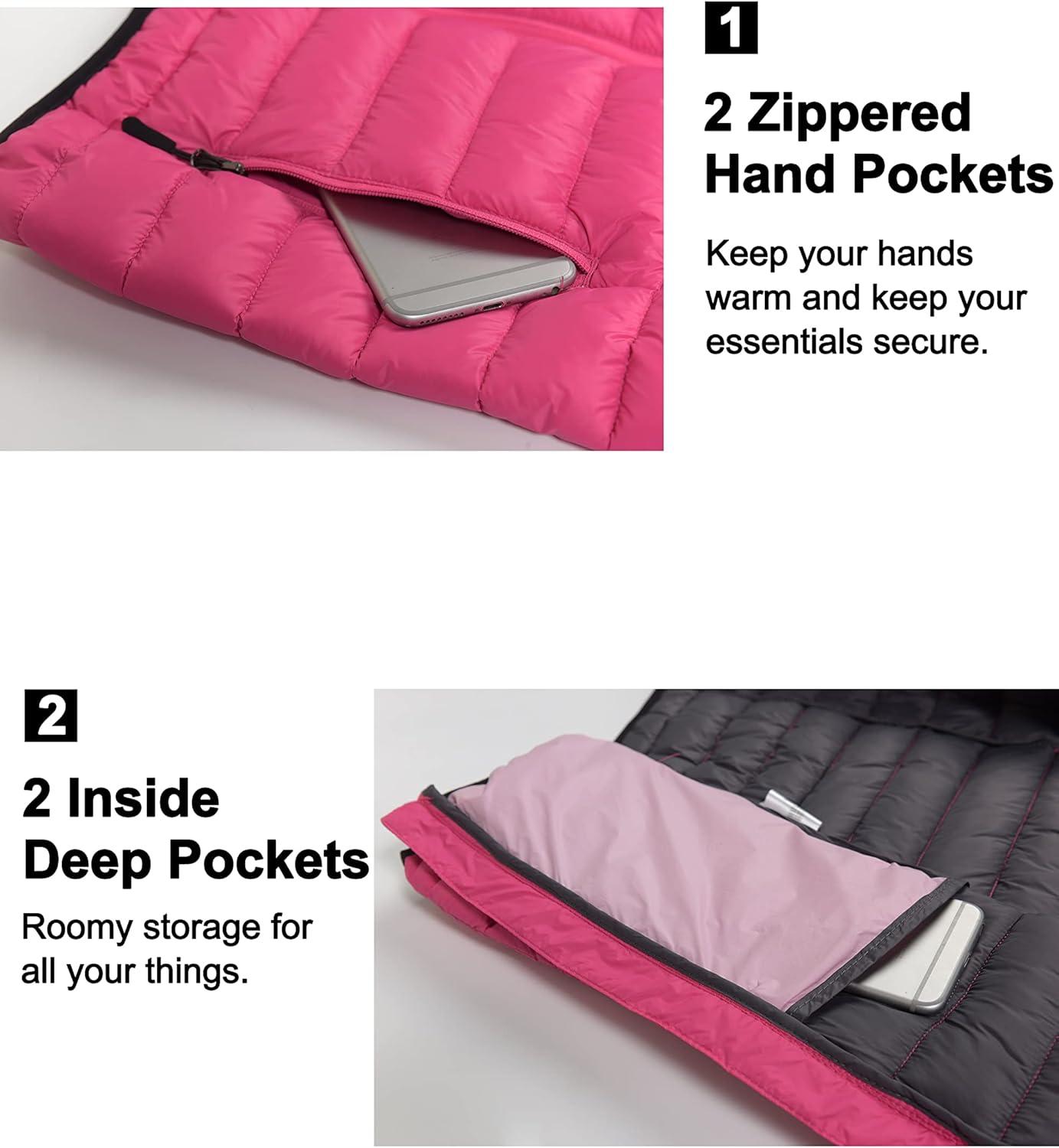 imageLittle Donkey Andy Womens Lightweight Warm Puffer Golf Vest Thermal Winter Sleeveless Jacket for Hiking Travel CasualB3 Carmine Rose