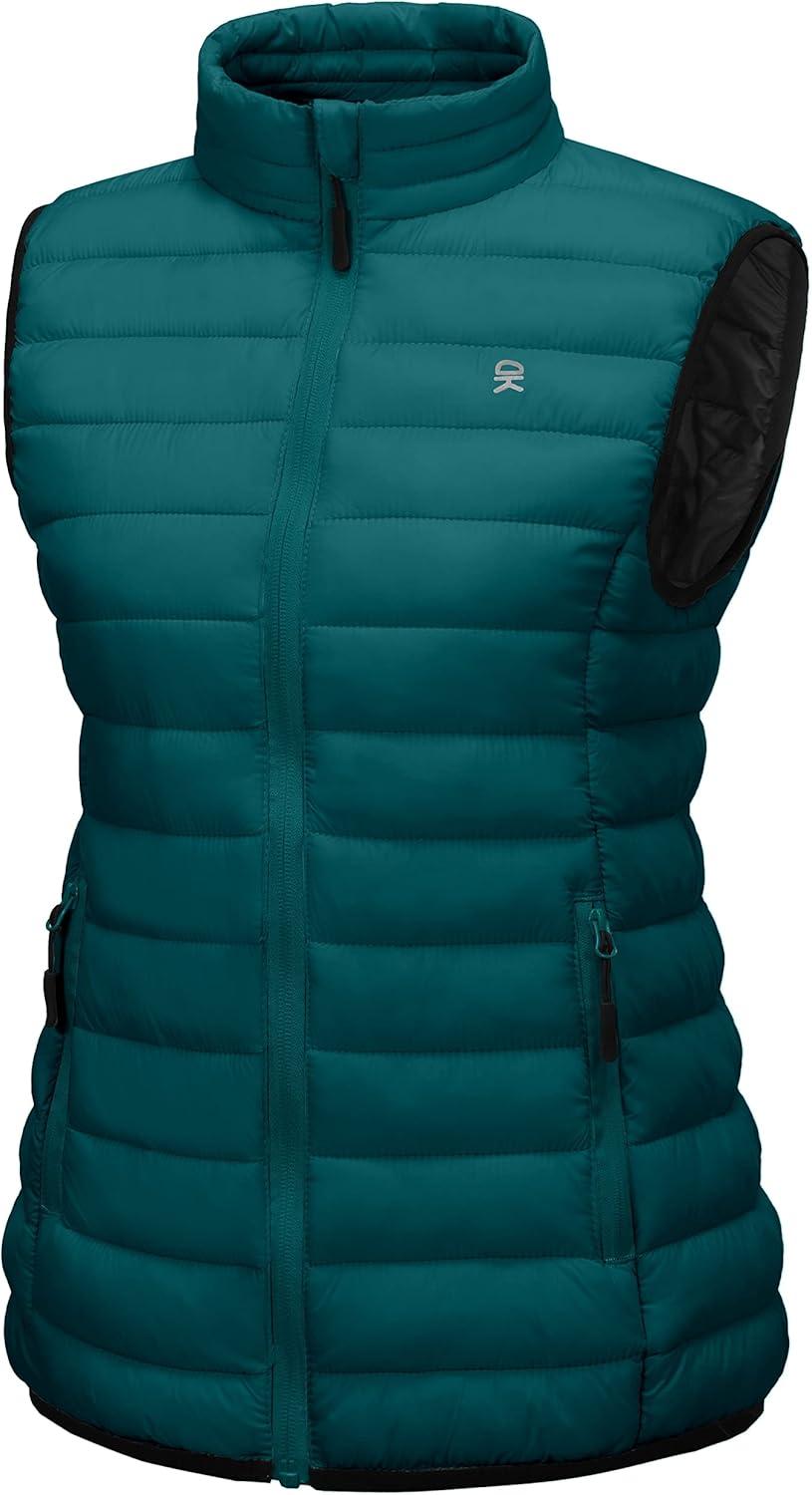 imageLittle Donkey Andy Womens Lightweight Warm Puffer Golf Vest Thermal Winter Sleeveless Jacket for Hiking Travel CasualB7 Viridian Green