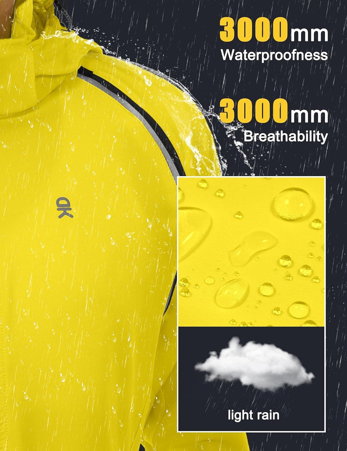imageLittle Donkey Andy Womens Lightweight Waterproof Cycling Jacket with Removable Sleeves ampamp Hood for Biking Running GolfYellow
