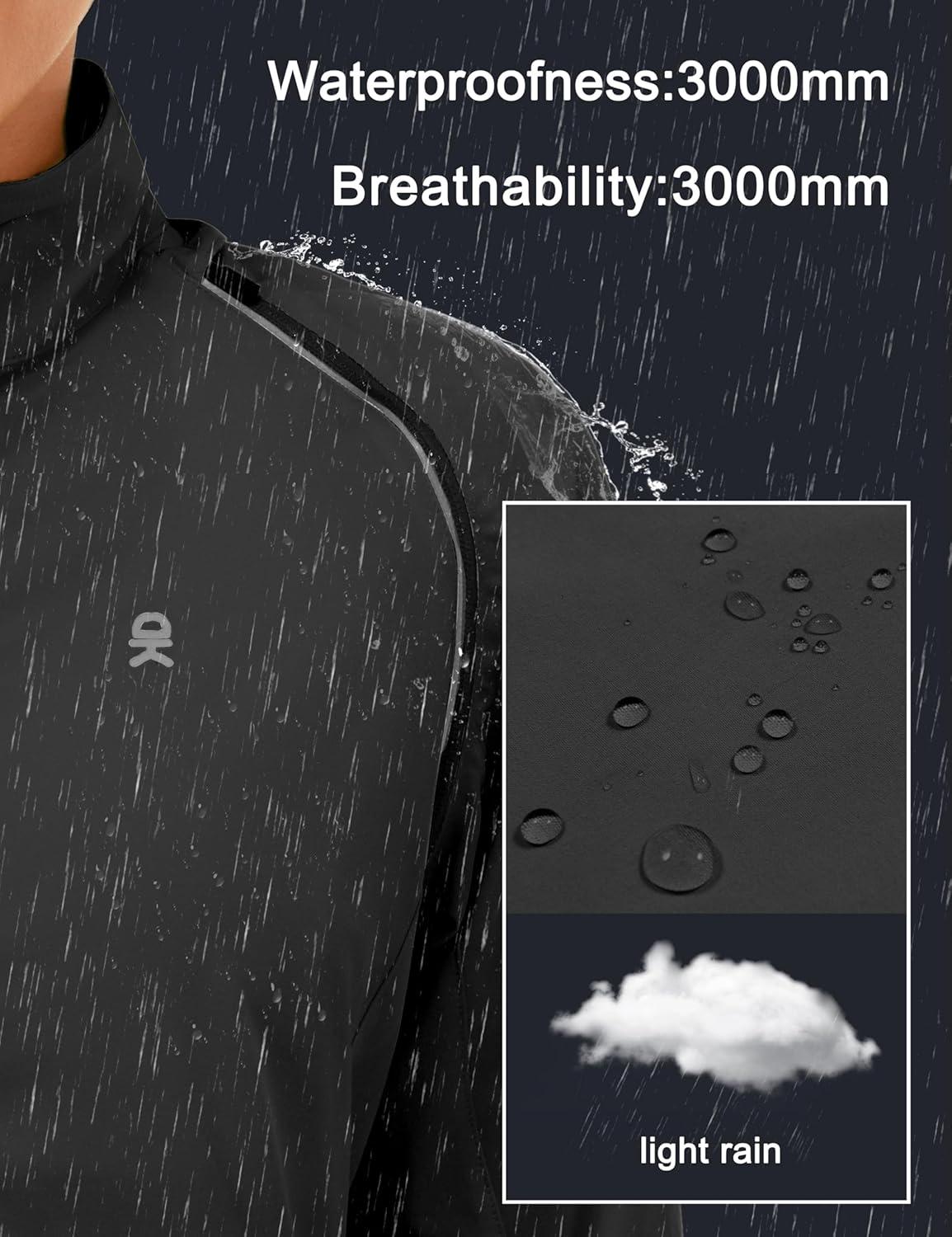 imageLittle Donkey Andy Womens Lightweight Waterproof Cycling Jacket with Removable Sleeves for Biking Running GolfBlack