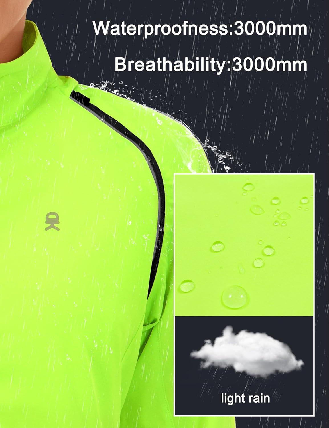 imageLittle Donkey Andy Womens Lightweight Waterproof Cycling Jacket with Removable Sleeves for Biking Running GolfFluorescent Yellow