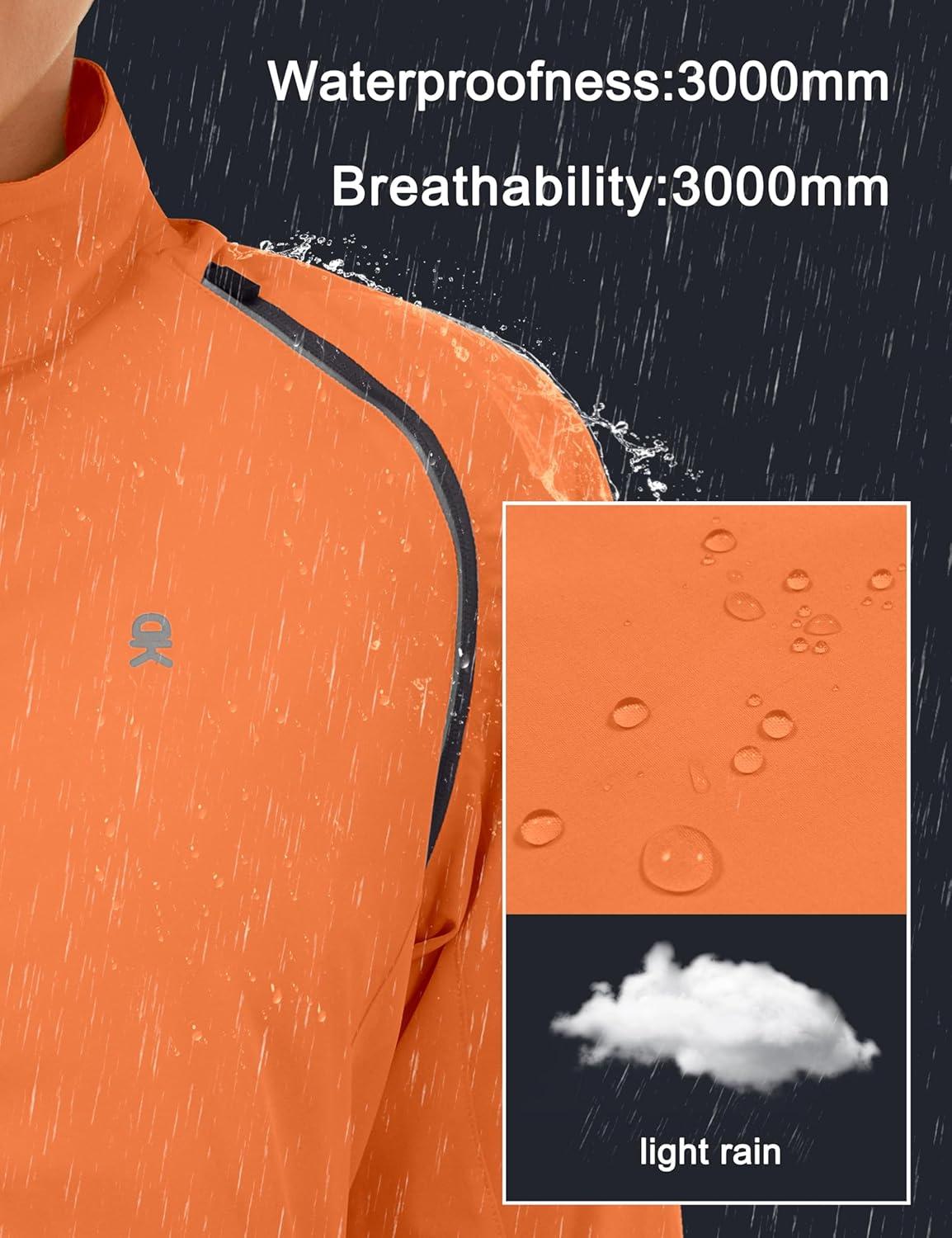 imageLittle Donkey Andy Womens Lightweight Waterproof Cycling Jacket with Removable Sleeves for Biking Running GolfOrange