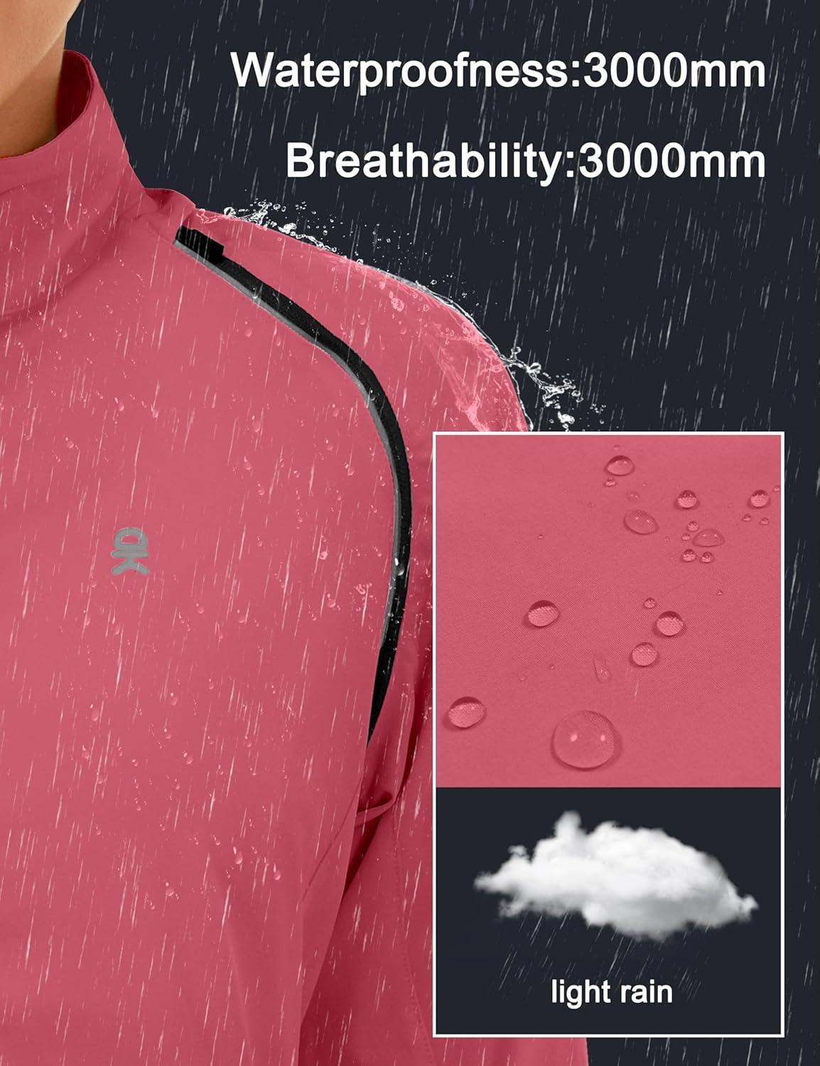 imageLittle Donkey Andy Womens Lightweight Waterproof Cycling Jacket with Removable Sleeves for Biking Running GolfRed