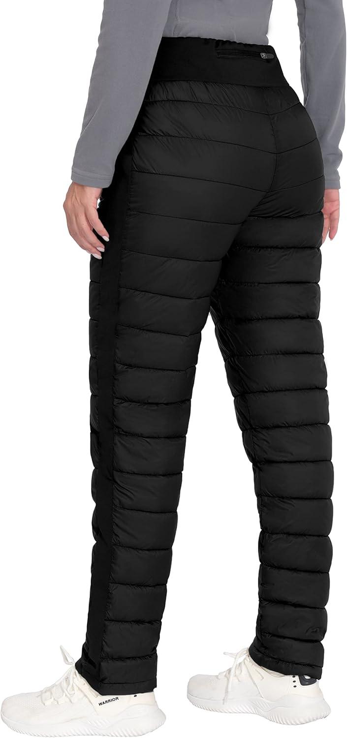 imageLittle Donkey Andy Womens Puffer Pants Lightweight Warm Puffy Quilted Pants Winter Snow Ski TrousersBlack
