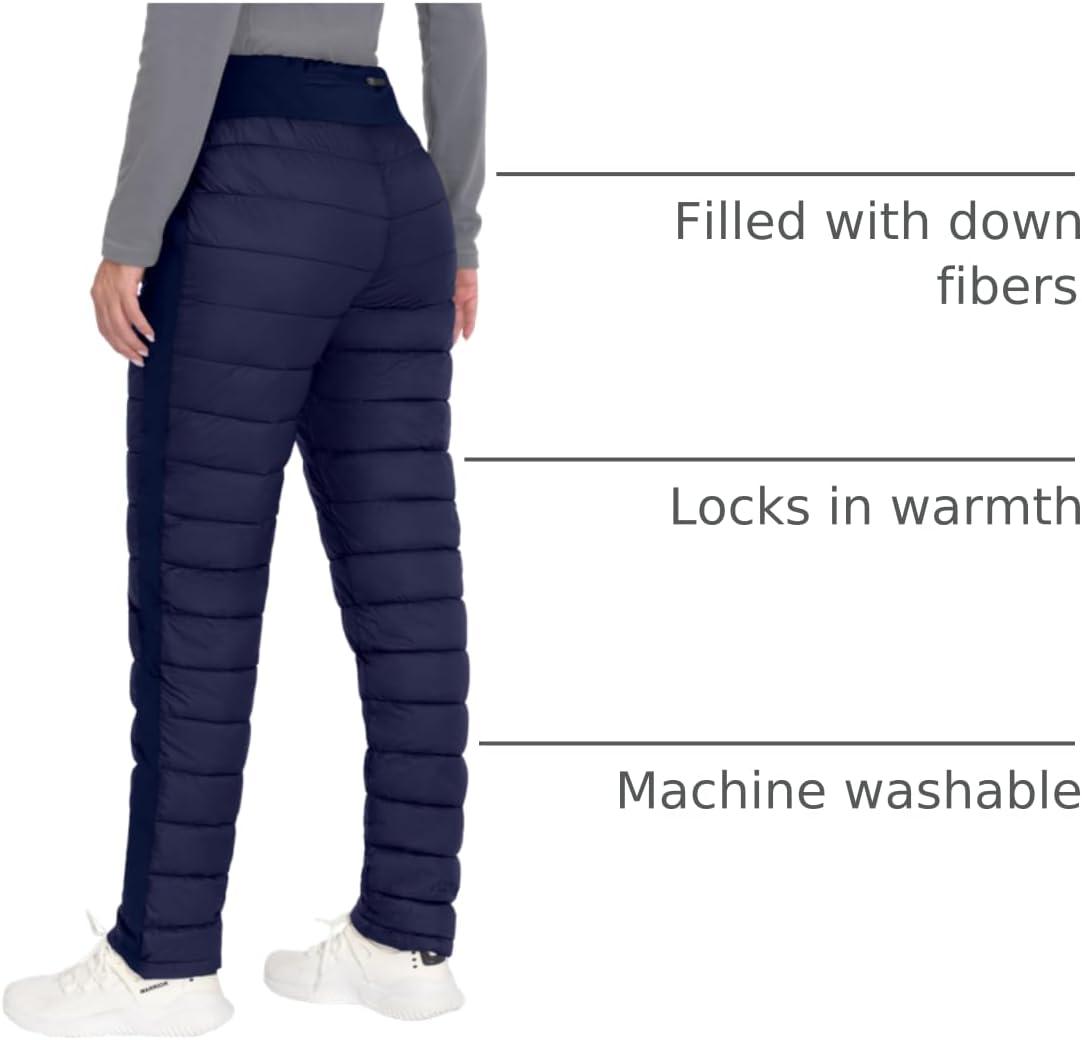 imageLittle Donkey Andy Womens Puffer Pants Lightweight Warm Puffy Quilted Pants Winter Snow Ski TrousersBlue