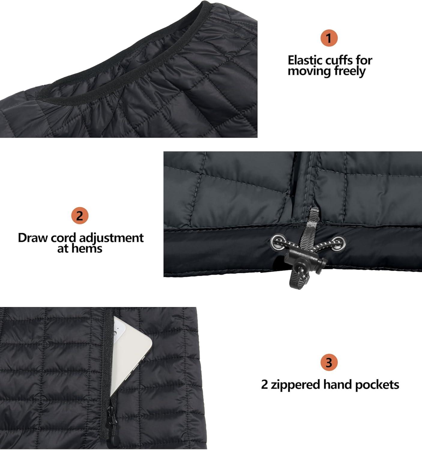 imageLittle Donkey Andy Womens Puffer Vest Lightweight Warm Sleeveless Jacket for Hiking Travel GolfBlackSteel Gray