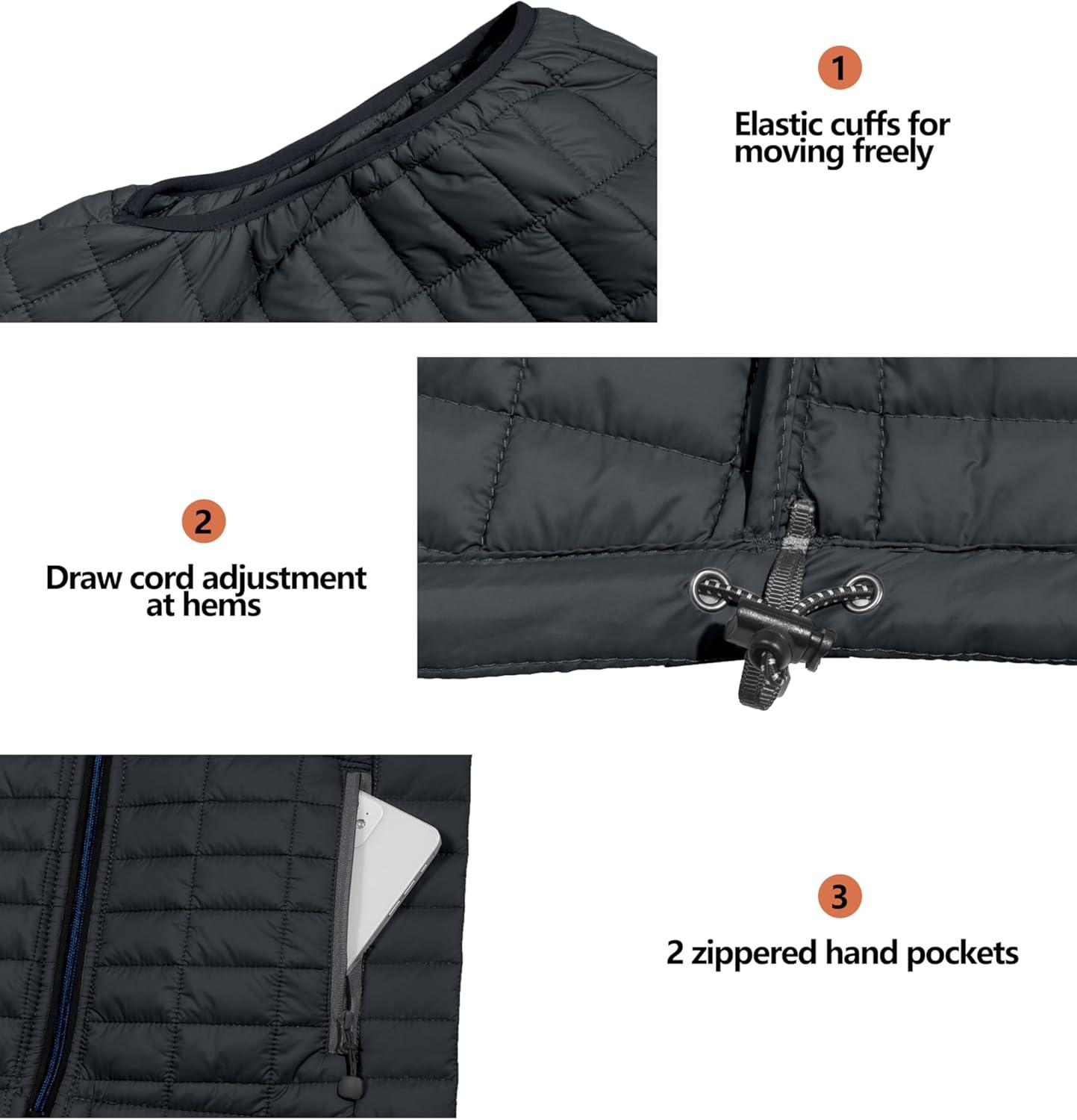 imageLittle Donkey Andy Womens Puffer Vest Lightweight Warm Sleeveless Jacket for Hiking Travel GolfSteel GrayBlack A1