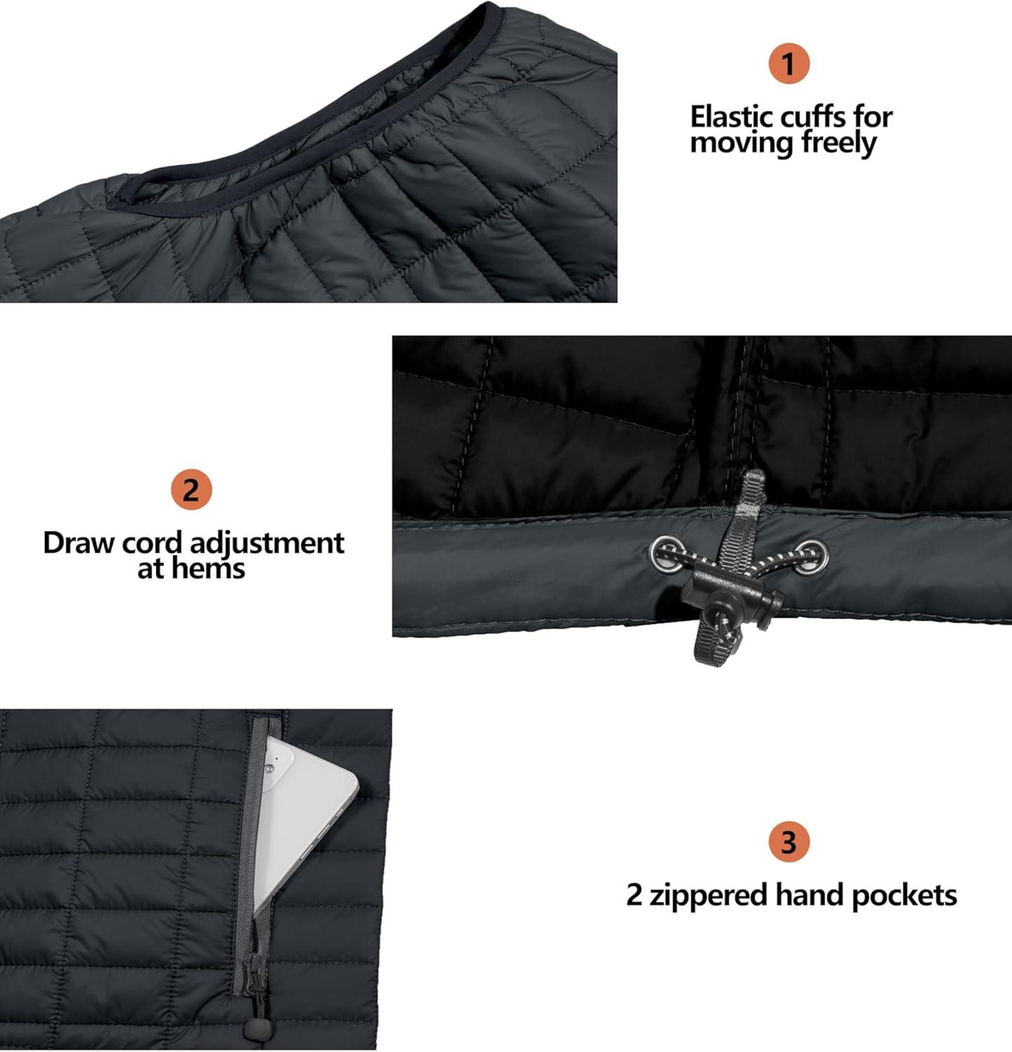 imageLittle Donkey Andy Womens Puffer Vest Lightweight Warm Sleeveless Jacket for Hiking Travel GolfSteel GrayBlack A2