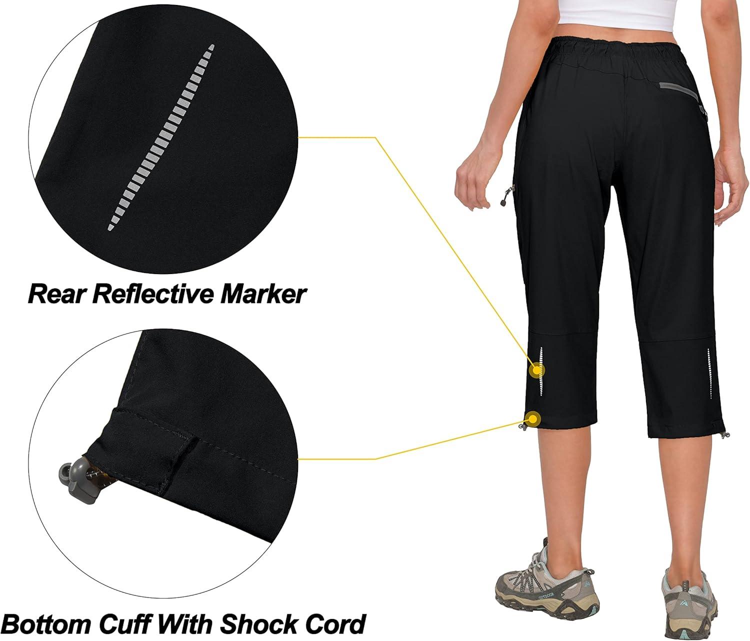 imageLittle Donkey Andy Womens Quick Dry 34 Pants Capri Shorts Lightweight Hiking Travel CasualA01 Black