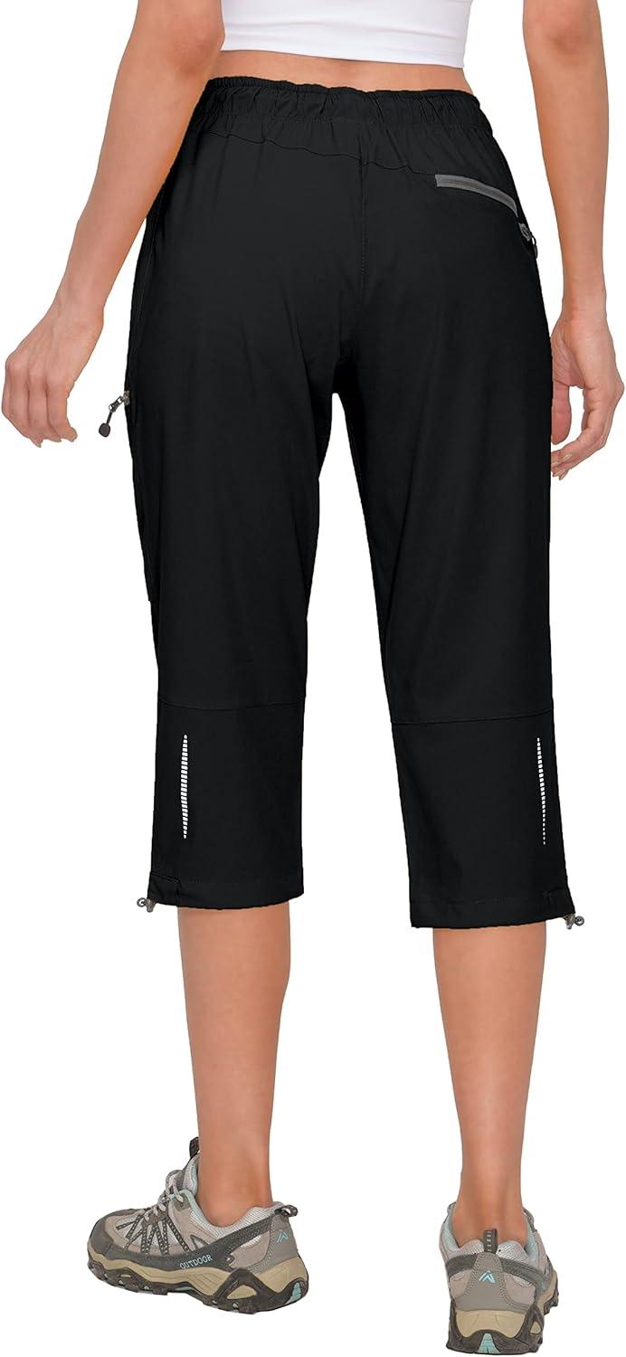 imageLittle Donkey Andy Womens Quick Dry 34 Pants Capri Shorts Lightweight Hiking Travel CasualA01 Black