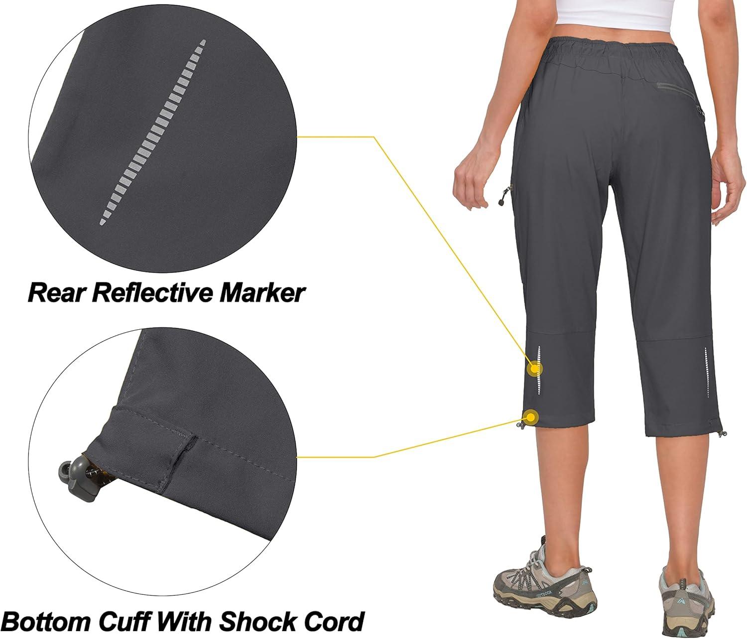 imageLittle Donkey Andy Womens Quick Dry 34 Pants Capri Shorts Lightweight Hiking Travel CasualA02 Gray