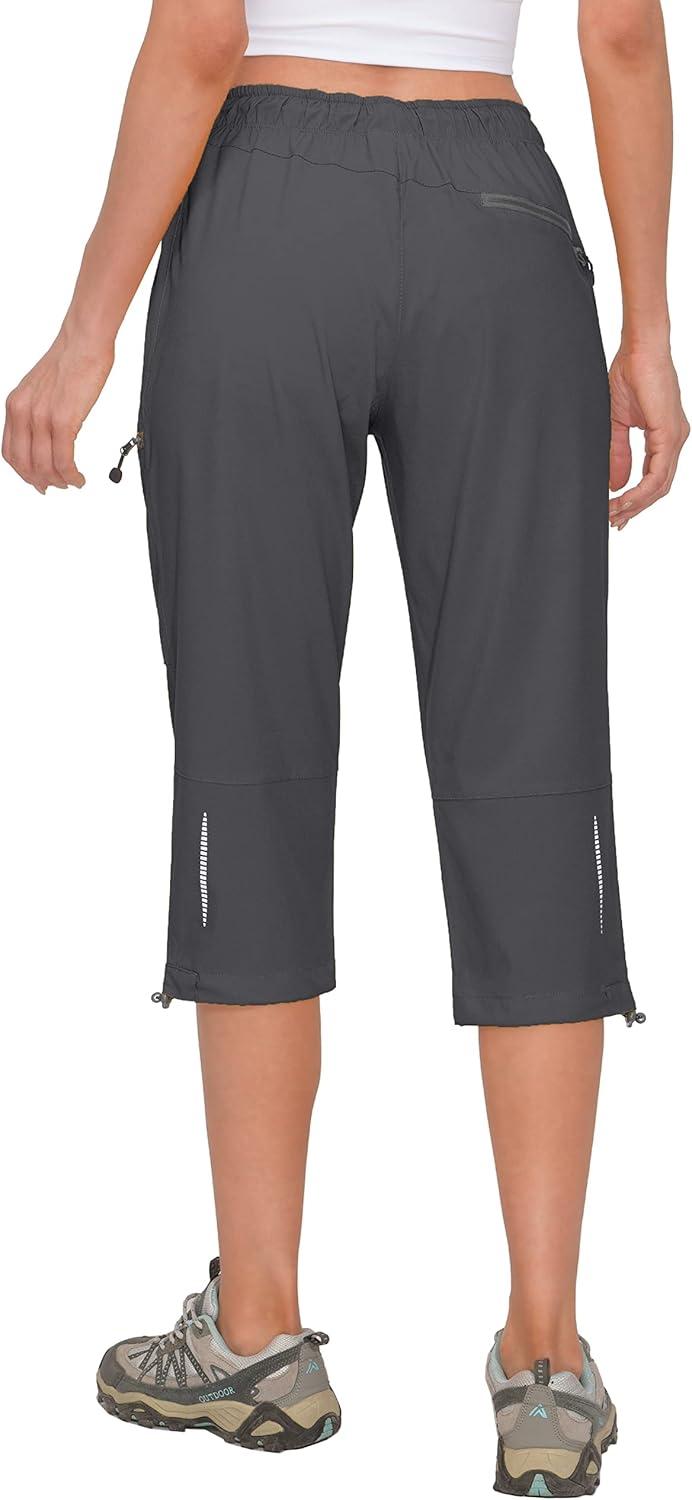 imageLittle Donkey Andy Womens Quick Dry 34 Pants Capri Shorts Lightweight Hiking Travel CasualA02 Gray