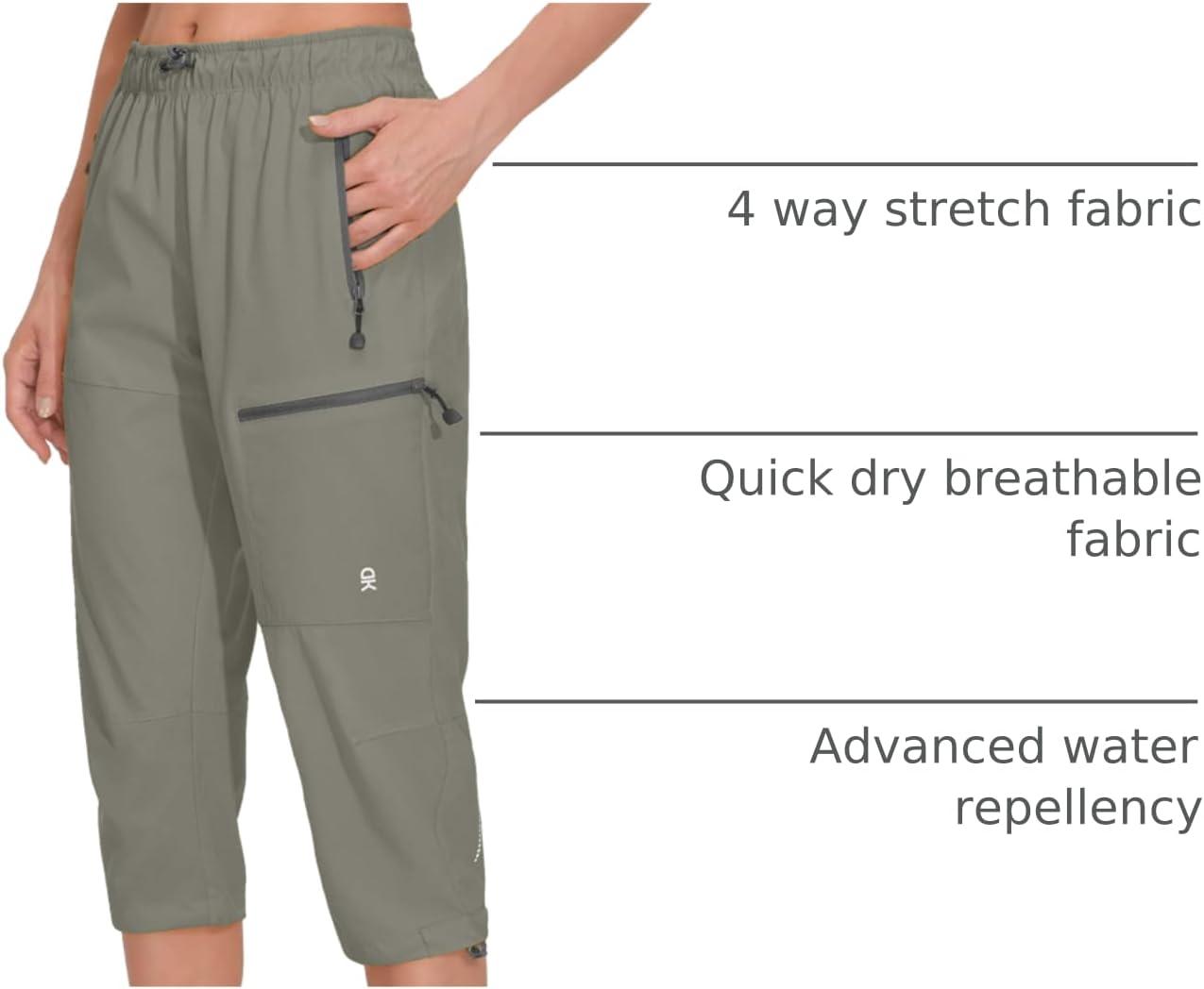 imageLittle Donkey Andy Womens Quick Dry 34 Pants Capri Shorts Lightweight Hiking Travel CasualA05 Sage