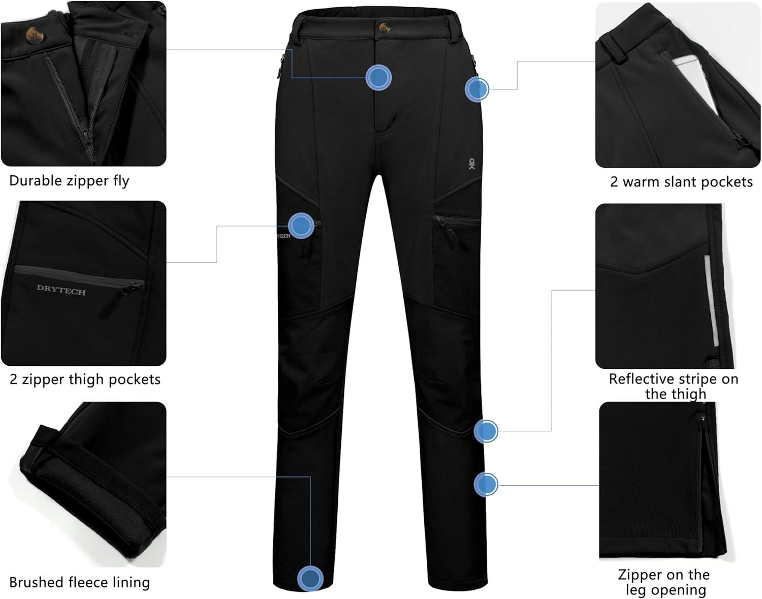 imageLittle Donkey Andy Womens Ski Softshell Pants Winter Windproof Snow PantsBblack