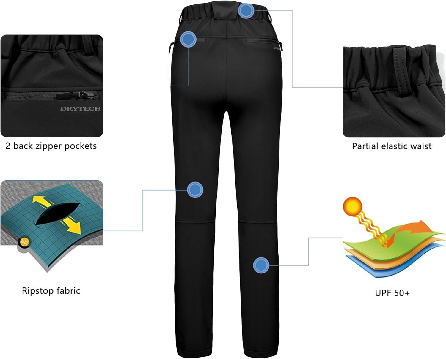 imageLittle Donkey Andy Womens Ski Softshell Pants Winter Windproof Snow PantsBblack