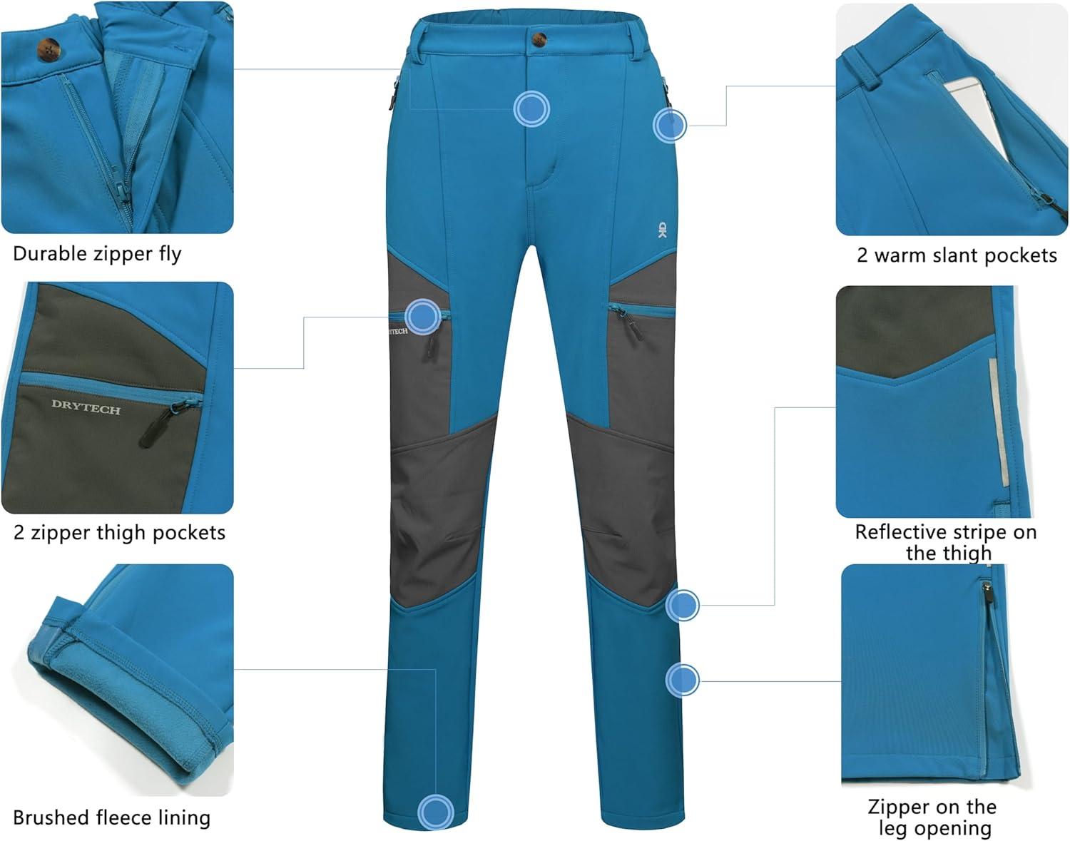 imageLittle Donkey Andy Womens Ski Softshell Pants Winter Windproof Snow PantsBbright Blue