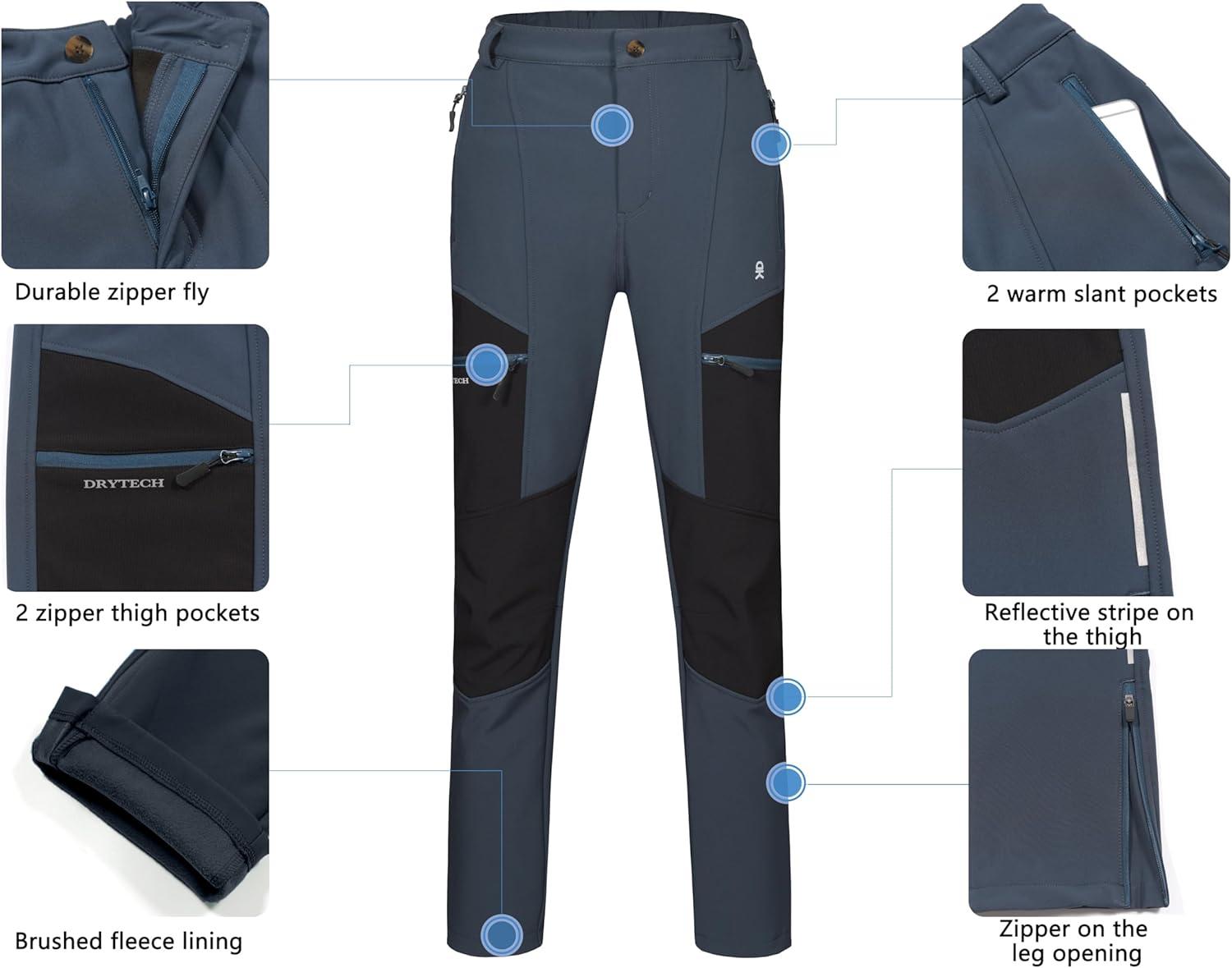 imageLittle Donkey Andy Womens Ski Softshell Pants Winter Windproof Snow PantsBdeep Blue