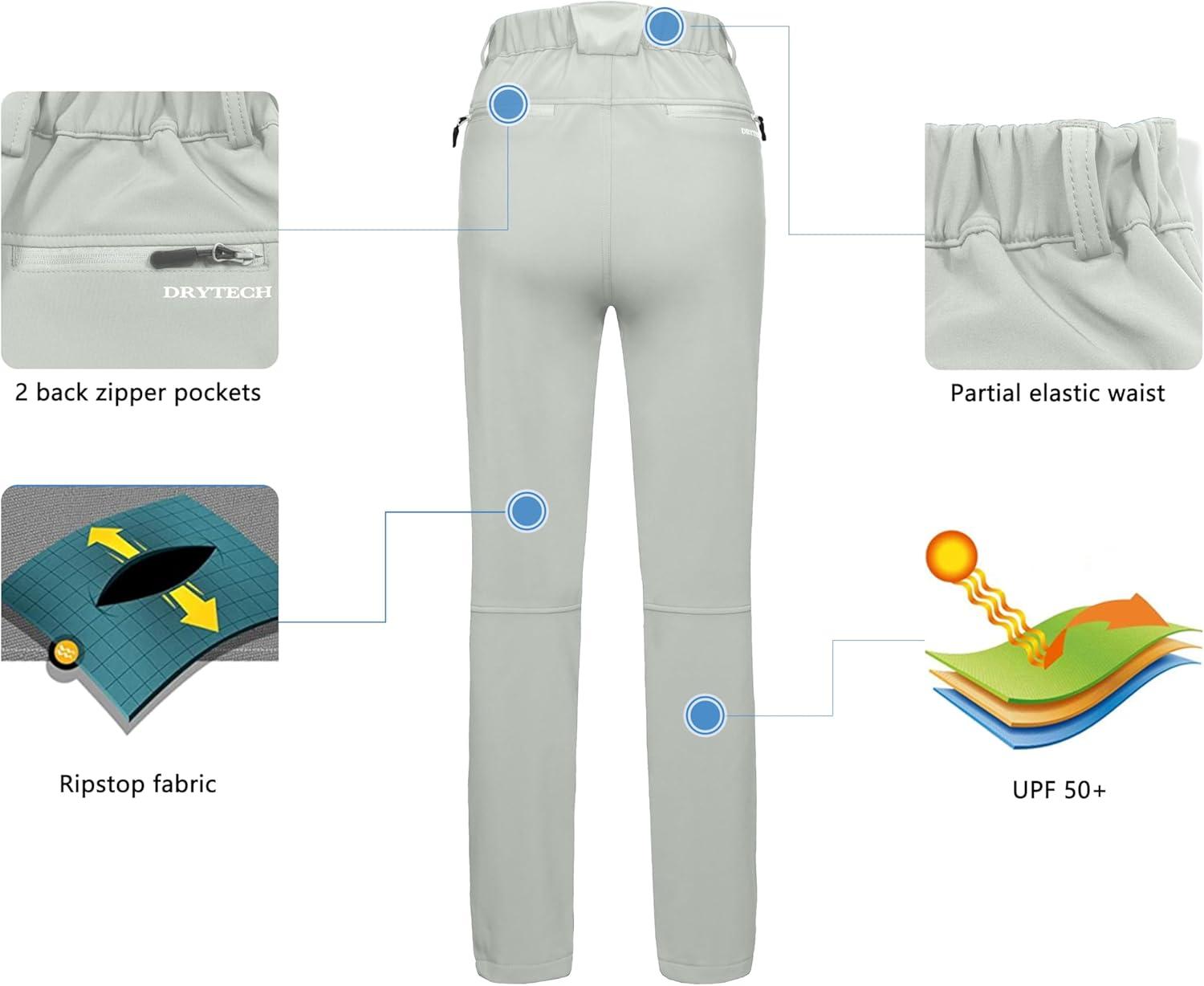 imageLittle Donkey Andy Womens Ski Softshell Pants Winter Windproof Snow PantsBlight Gray
