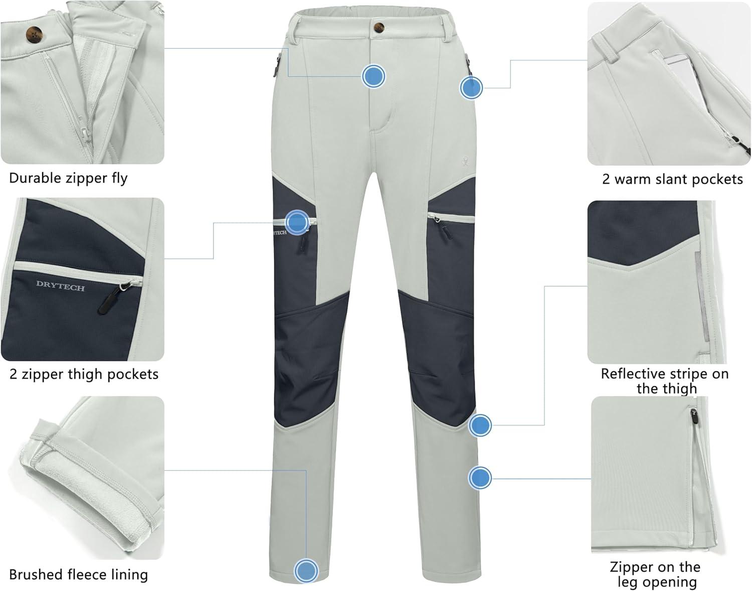 imageLittle Donkey Andy Womens Ski Softshell Pants Winter Windproof Snow PantsBlight Gray